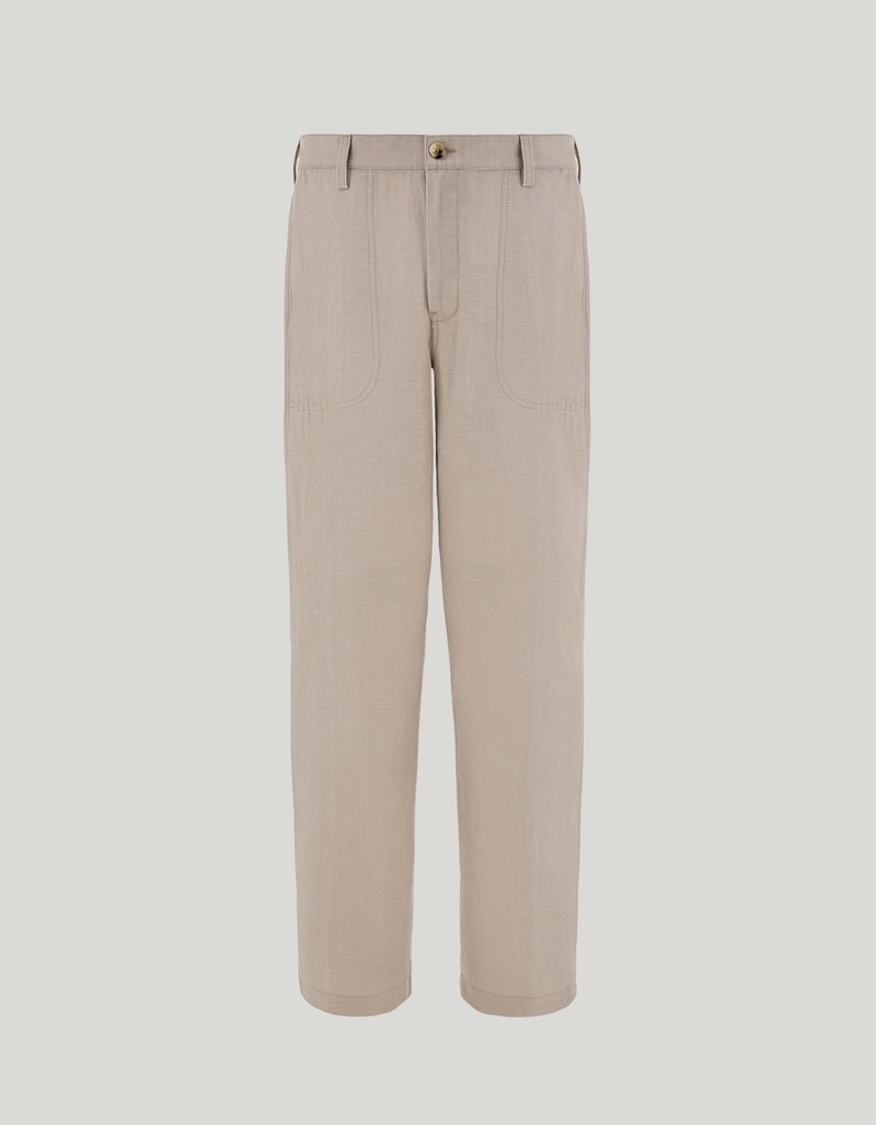DUNE-COLORED CANALI NUVOLA COTTON REGULAR FIT FATIGUE PANTS 1
