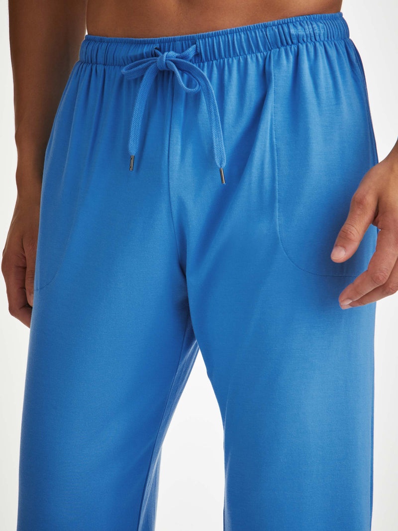 Men's Lounge Trousers Basel Micro Modal Stretch Azure Blue - 5