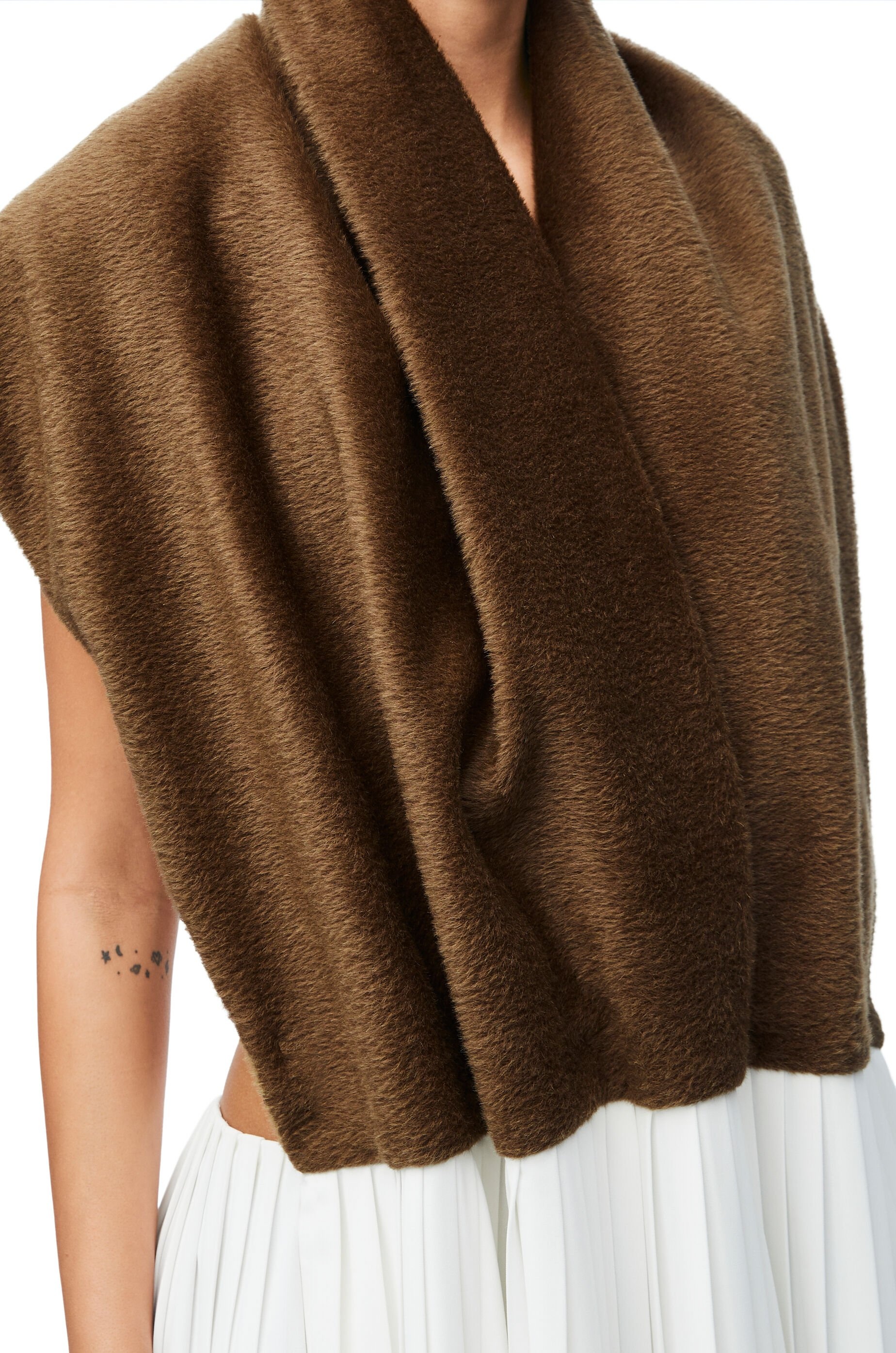 Dress in llama, wool and technical satin - 4