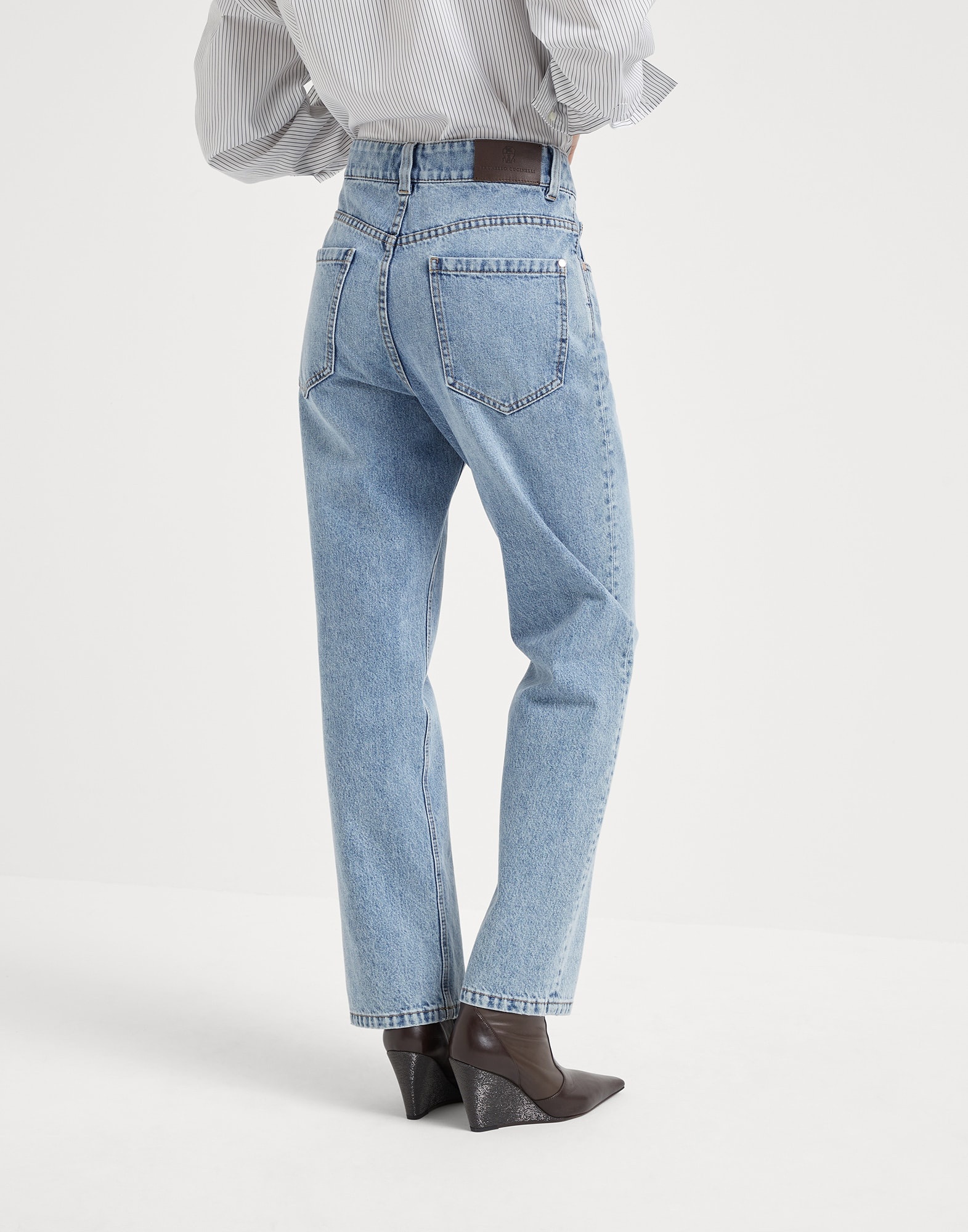 Authentic denim trousers with shiny tab - 2