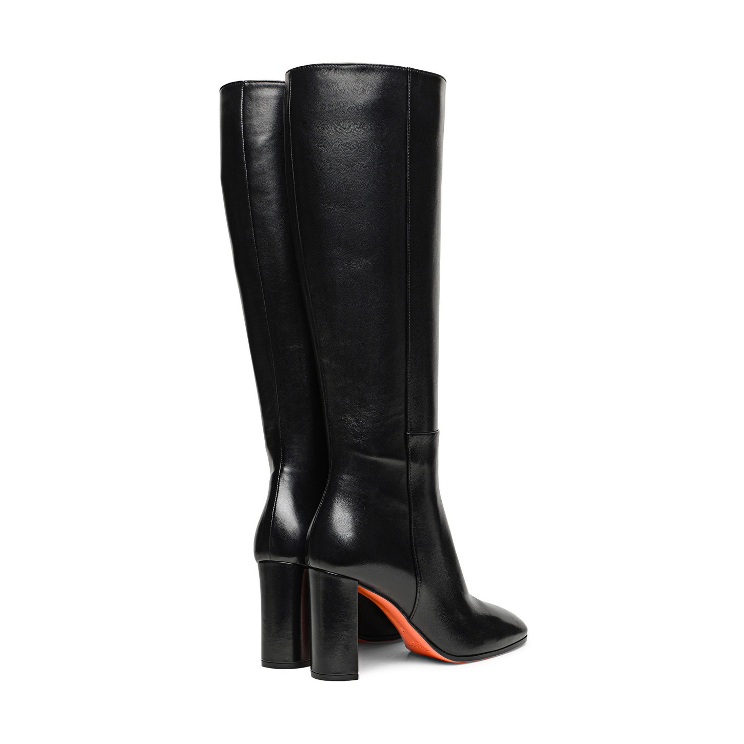 Women's black leather high-heel boot - 3