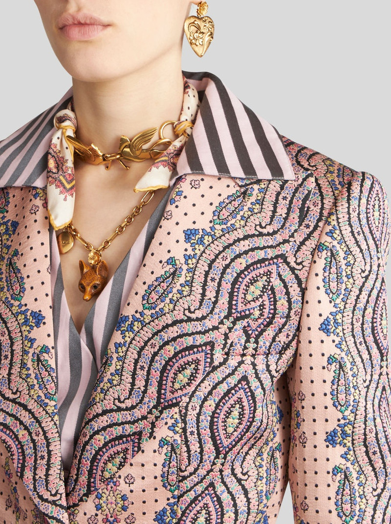 SLIM JACQUARD JACKET WITH POLKA DOTS 2