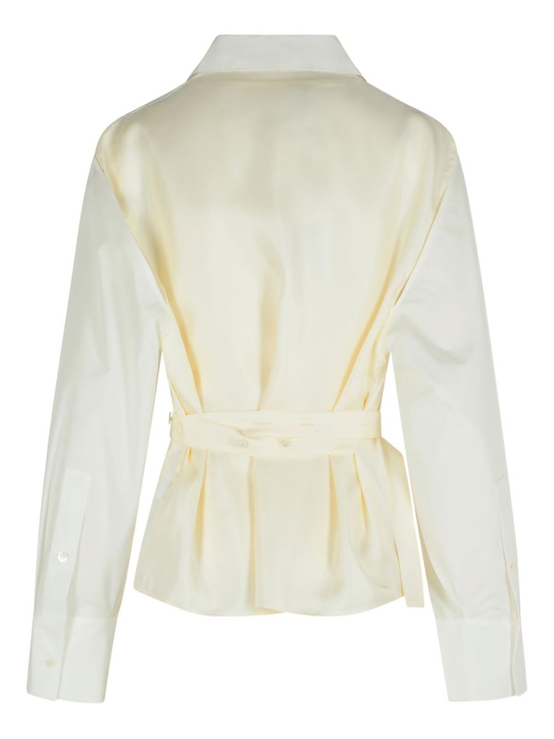 RÓHE silk-insert belted vest-shirt outlook