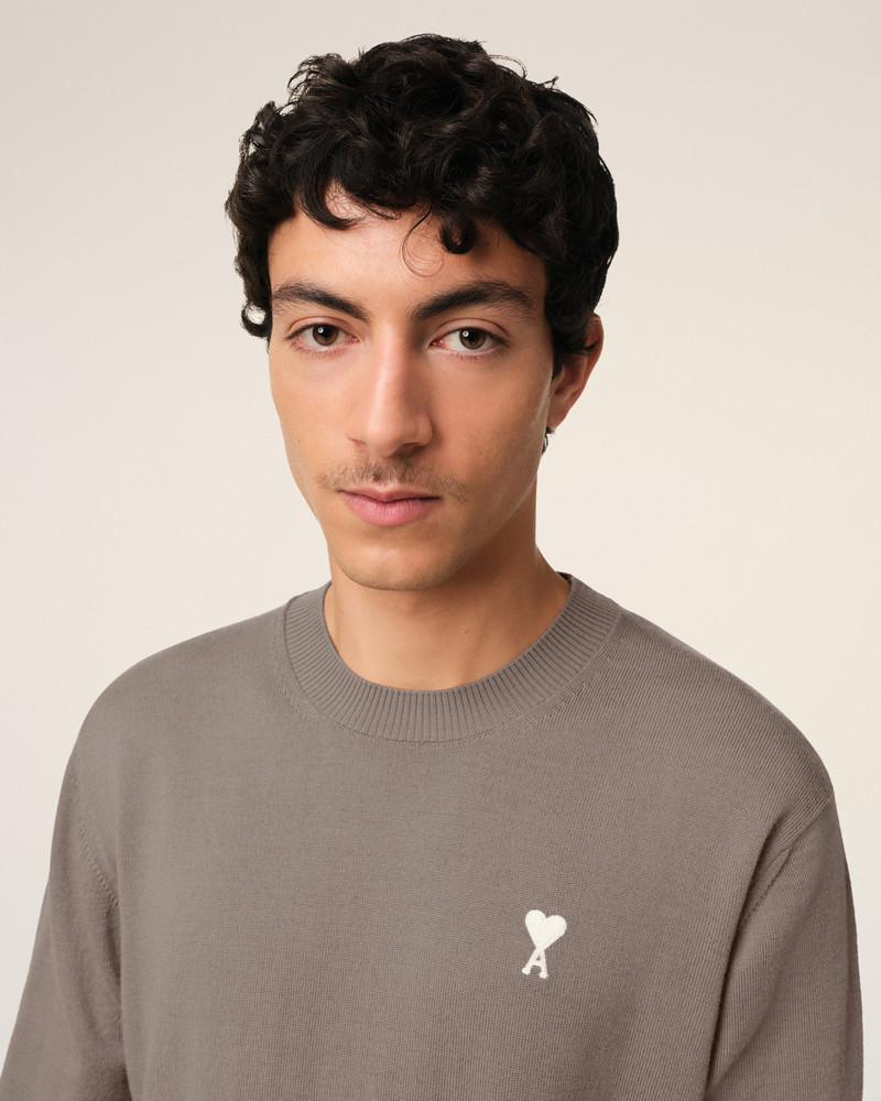 BEIGE WOOL AMI DE COEUR CREW NECK SWEATER 4