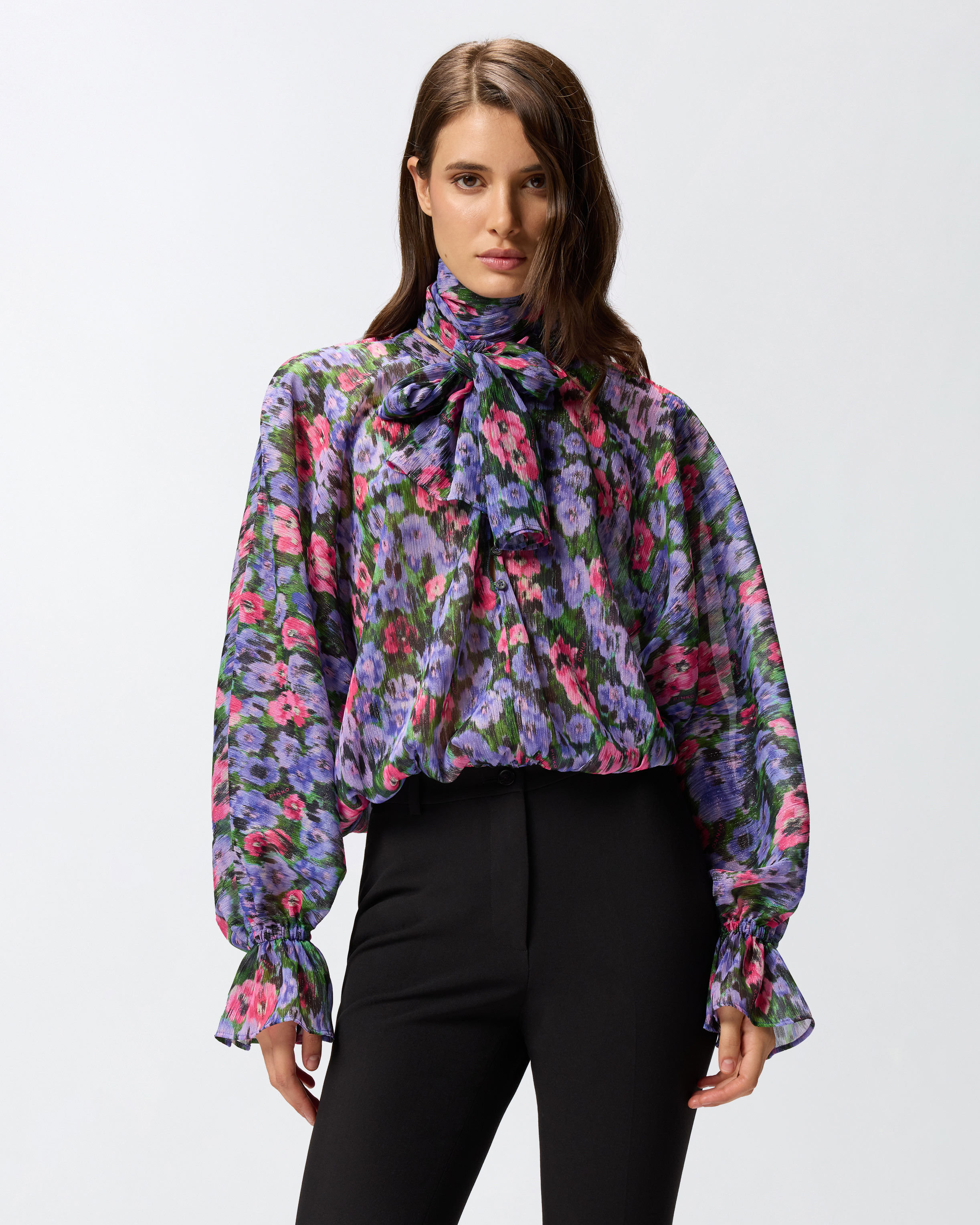 FLORAL BLOUSE WITH RUFFLES - 2