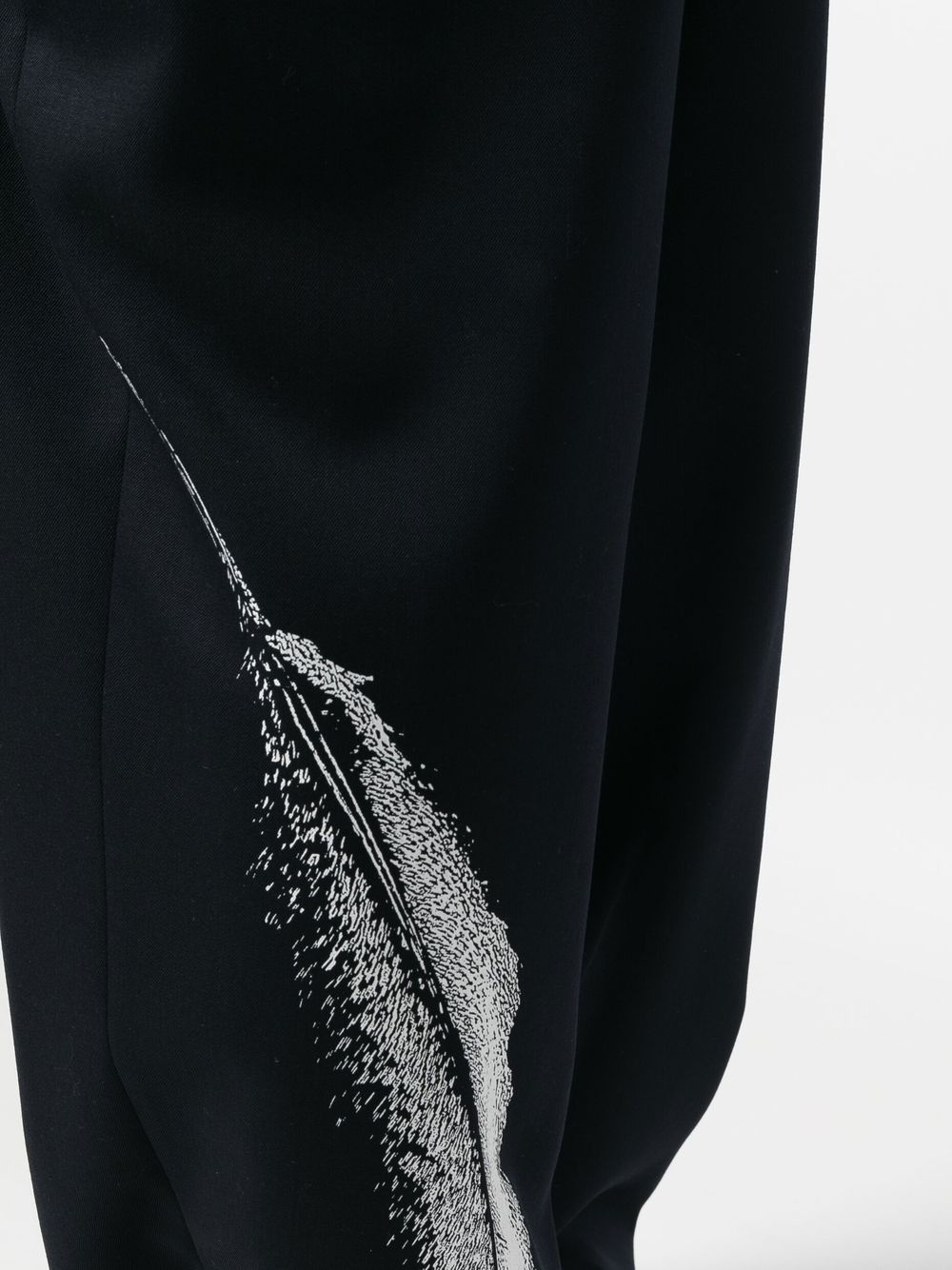 feather print wide-leg tailored trousers - 5