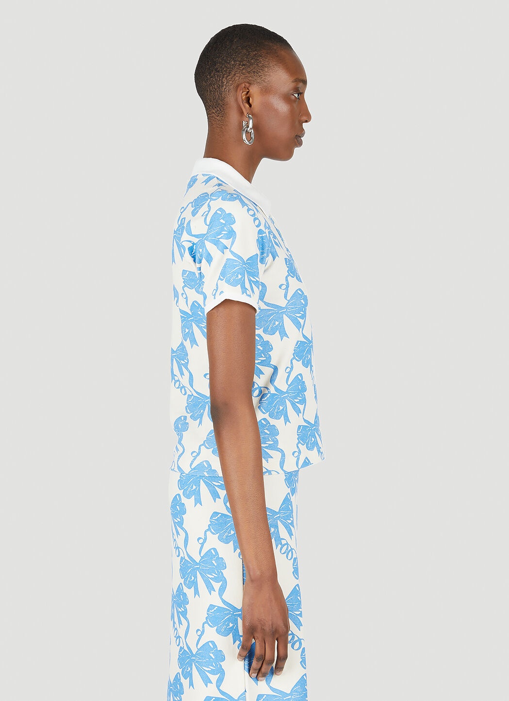 Au Fait Ribbon Print Polo Shirt - 3