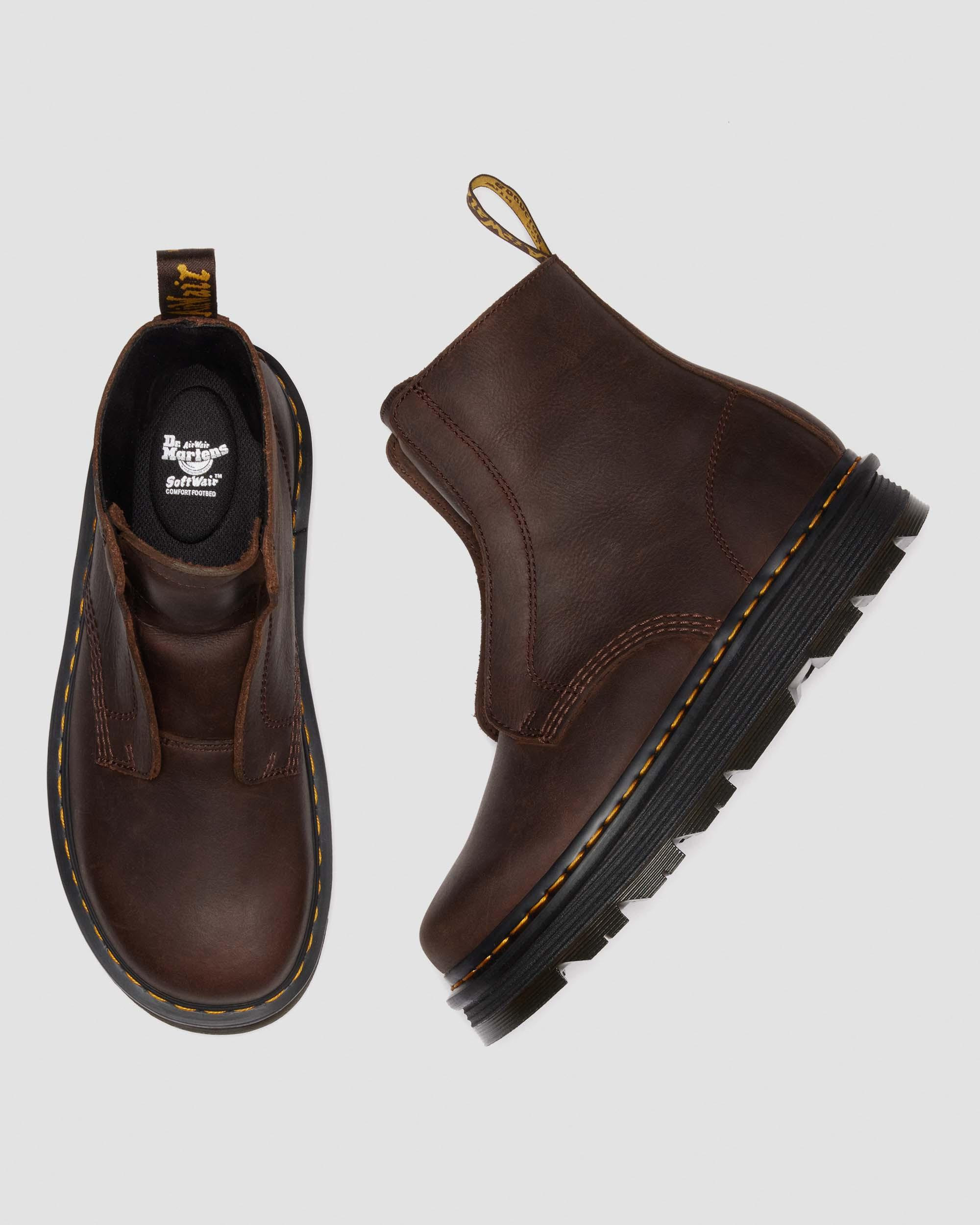 ZEBZAG LACELESS Slip On Leather Boots - 10