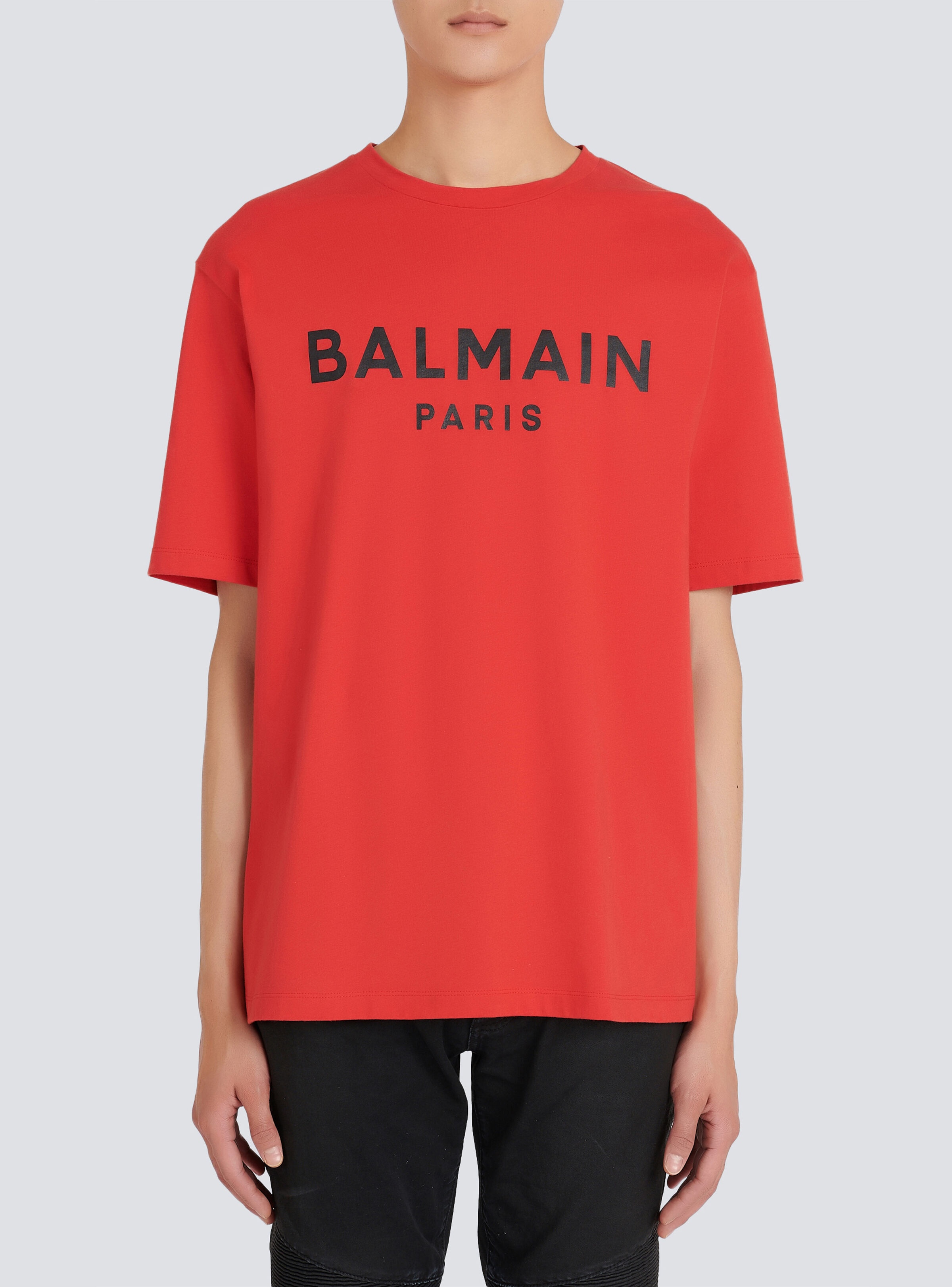 Eco-designed cotton T-shirt with Balmain Paris logo print - 6