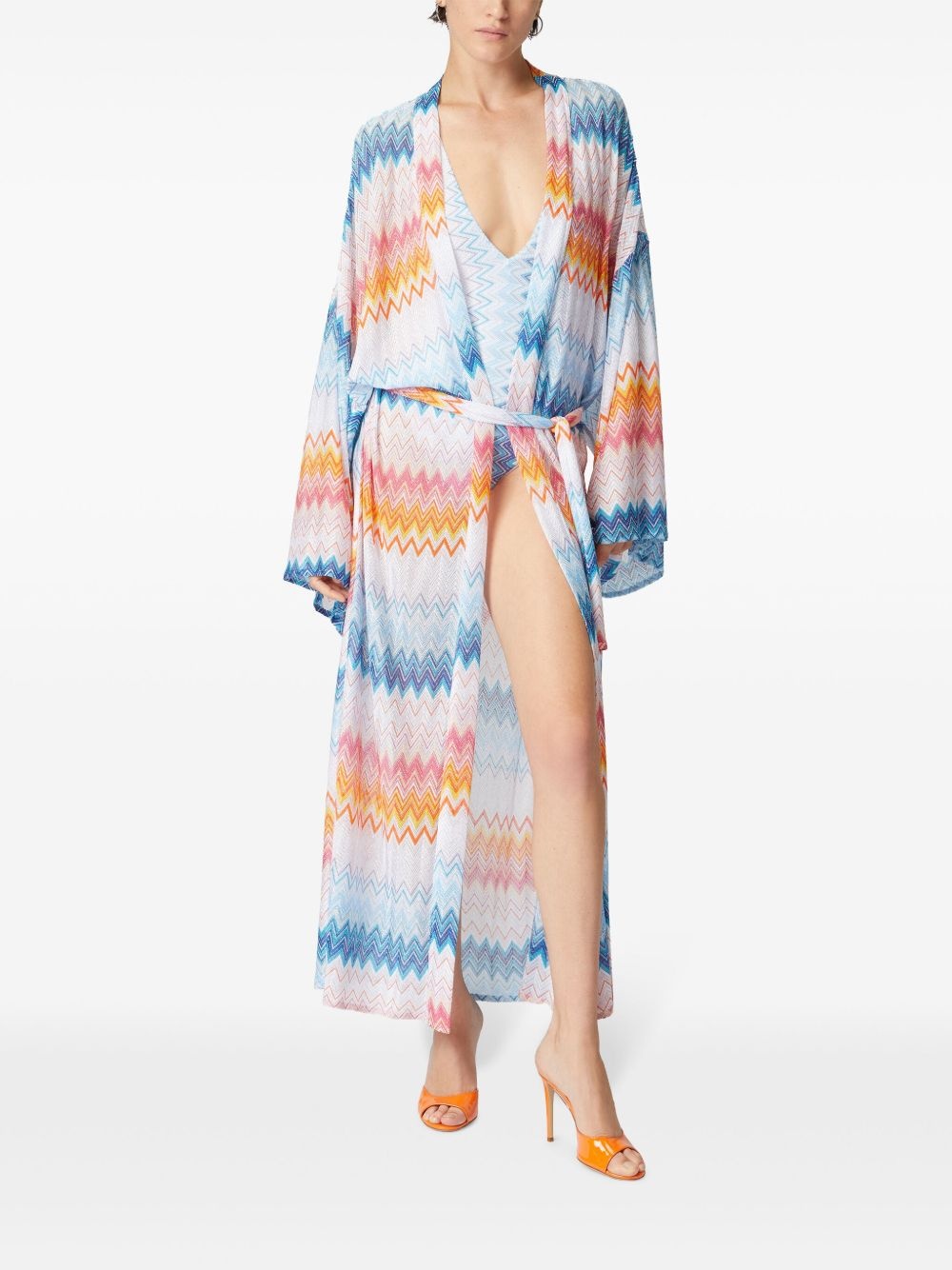 zigzag lamé cover-up - 3