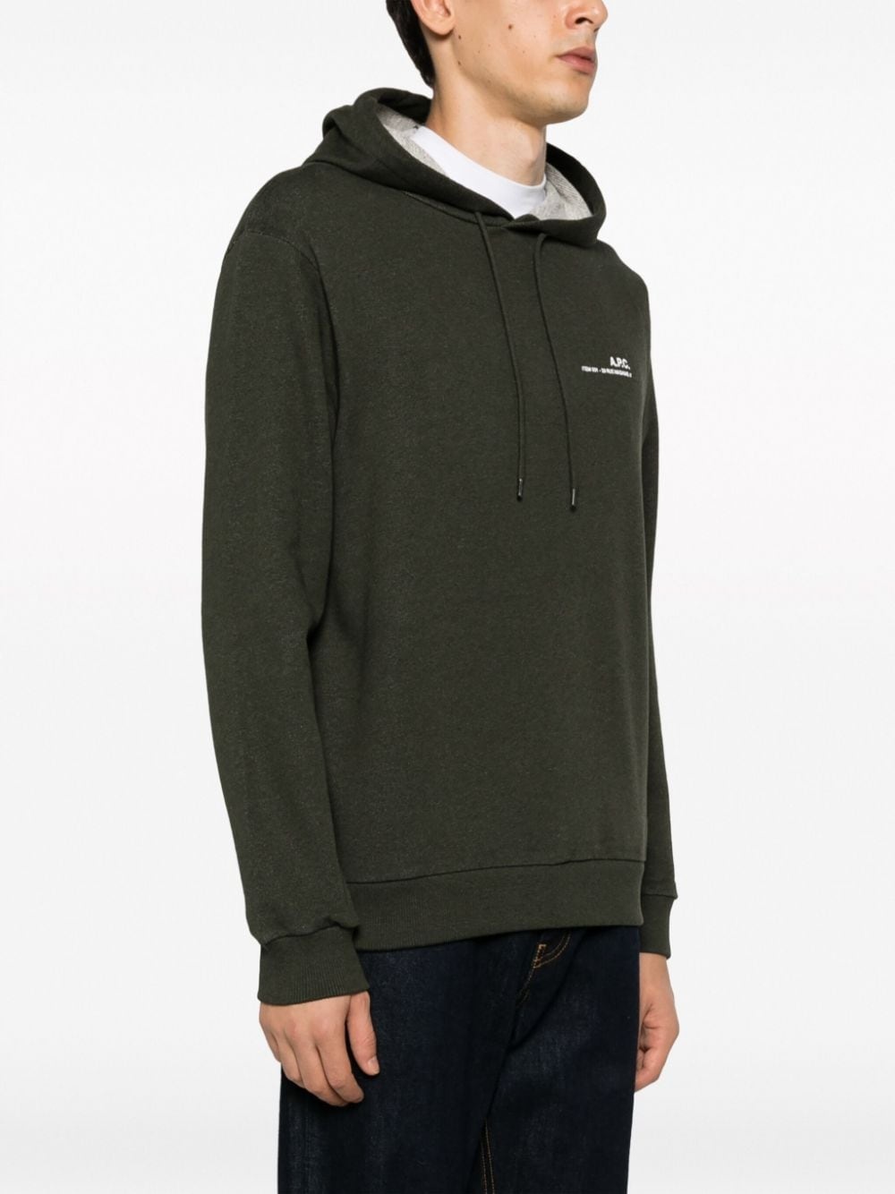 logo-print drawstring hoodie - 3