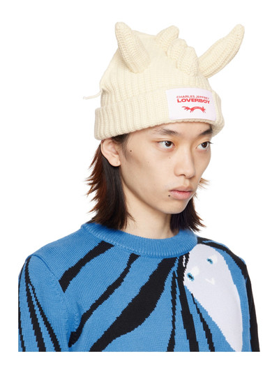 CHARLES JEFFREY LOVERBOY Off-White Chunky Dragon Beanie outlook