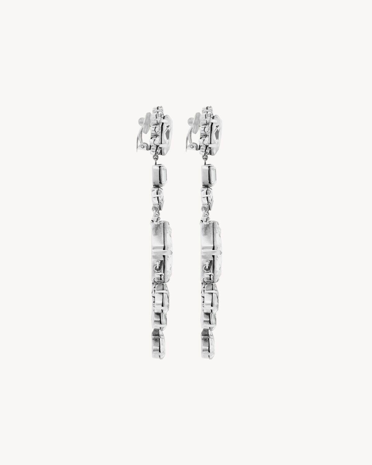CRYSTAL DROP EARRINGS IN METAL - 4