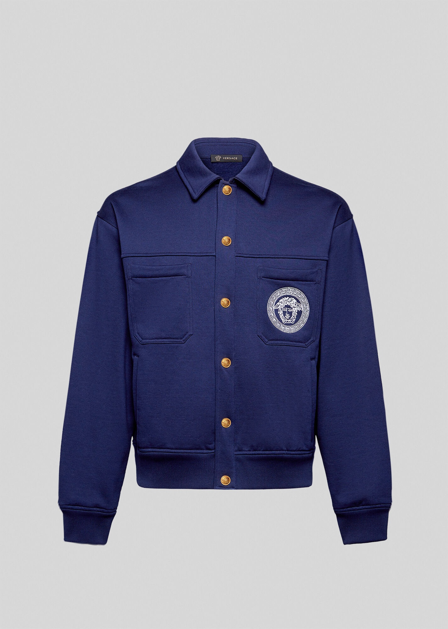 Medusa Embroidered Cotton Jacket - 1