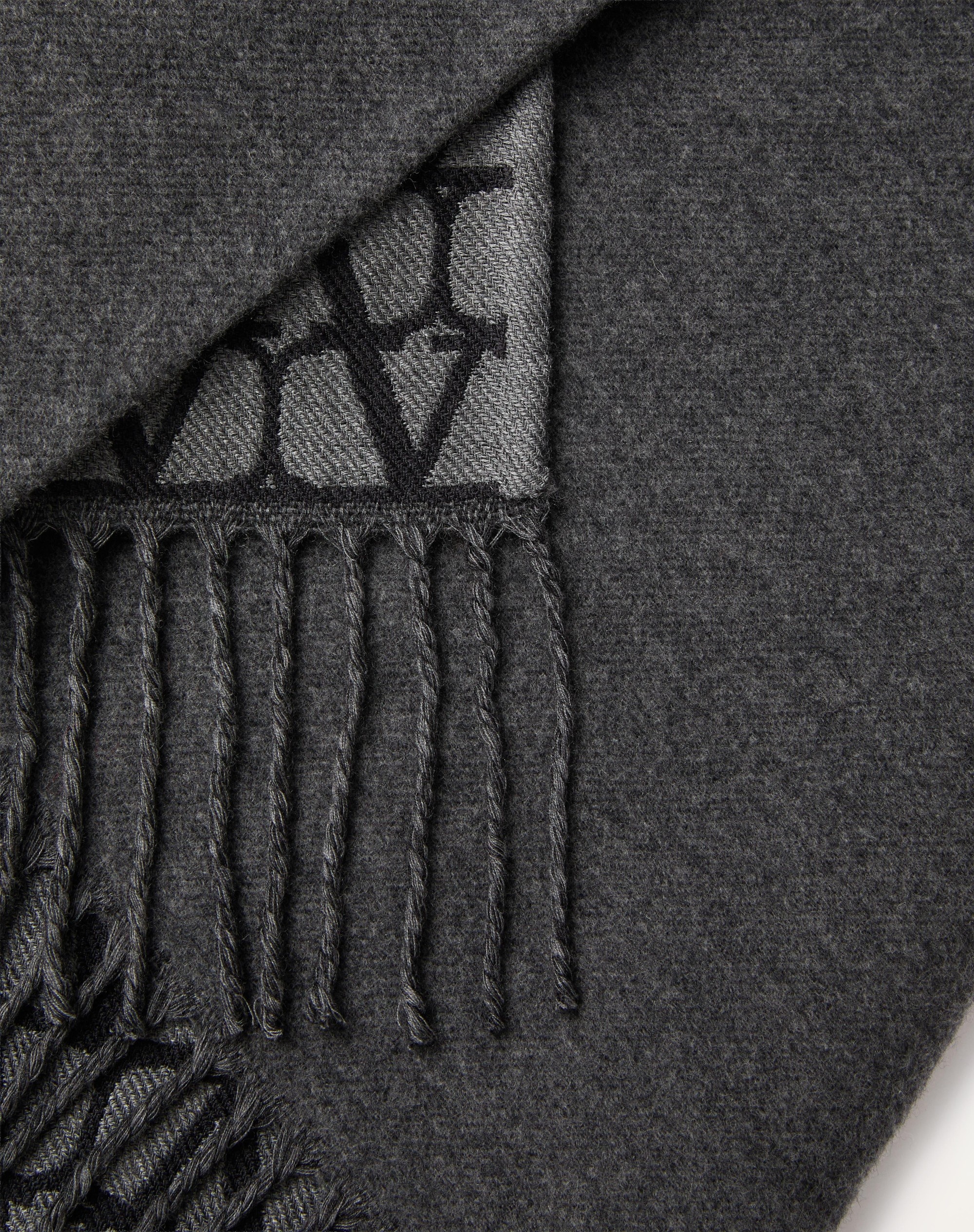 DOUBLE TOILE ICONOGRAPHE PONCHO IN WOOL, SILK AND CASHMERE - 3