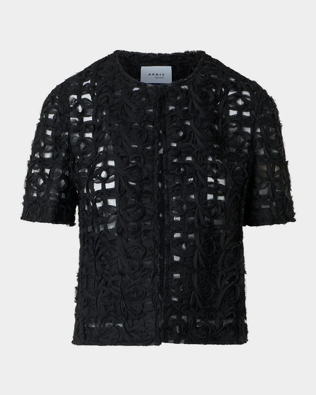 3D Embroidered Mesh Short Jacket - 1