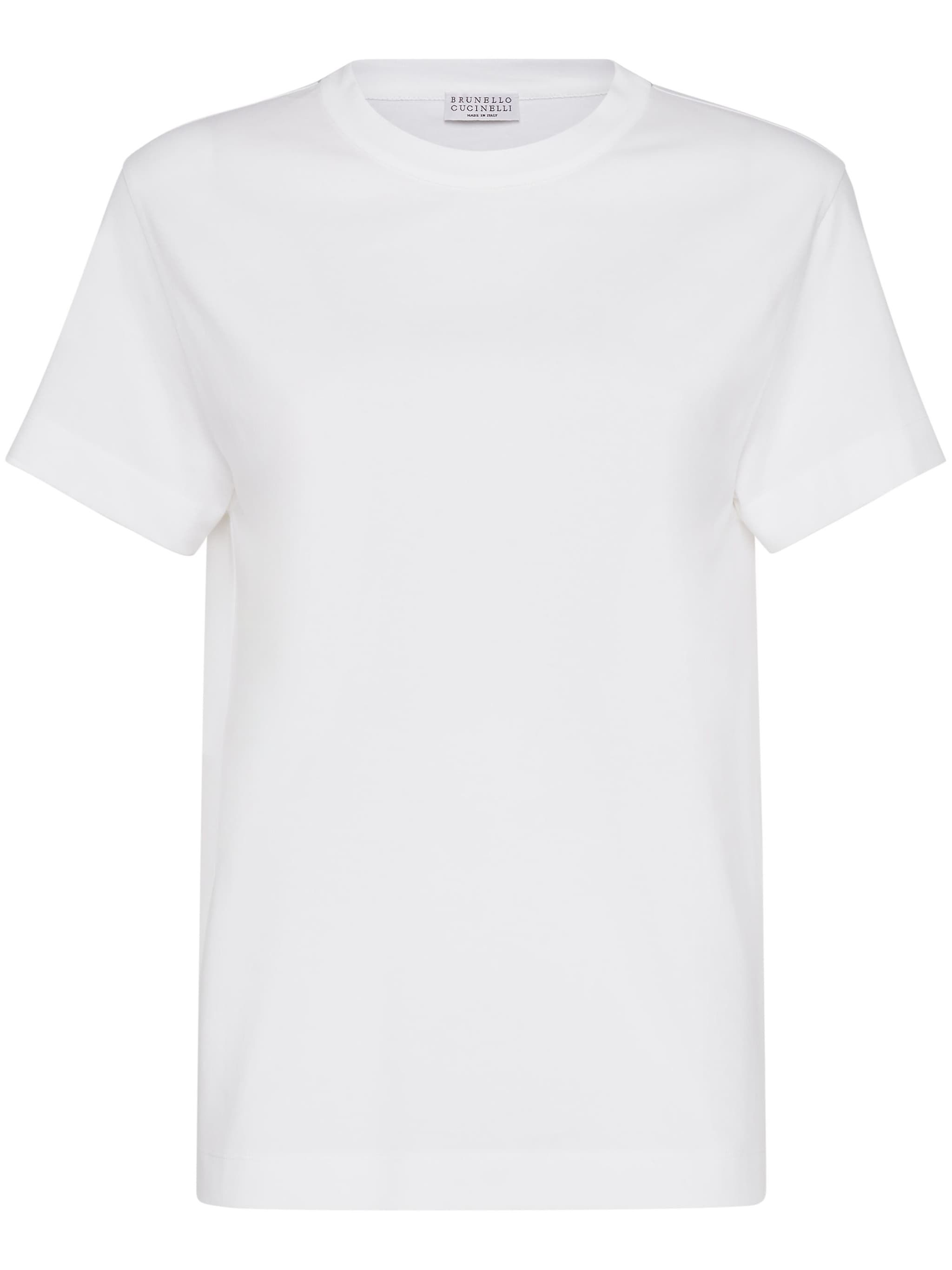 Monili-trim cotton T-shirt - 1