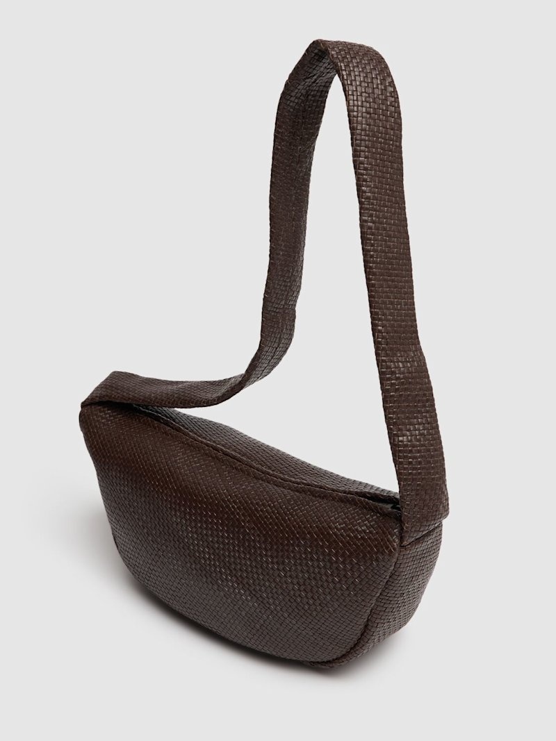 Woven Crescent leather shoulder bag - 5