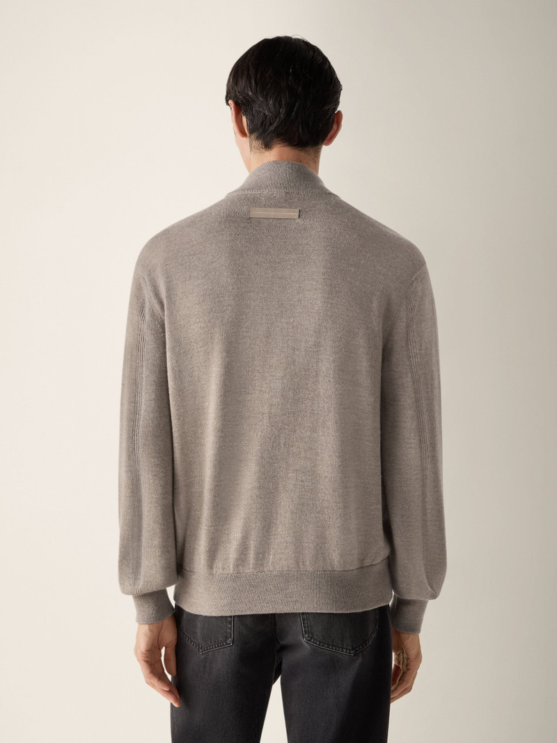 LIGHT TAUPE MÉLANGE CASHMERE BLOUSON 6