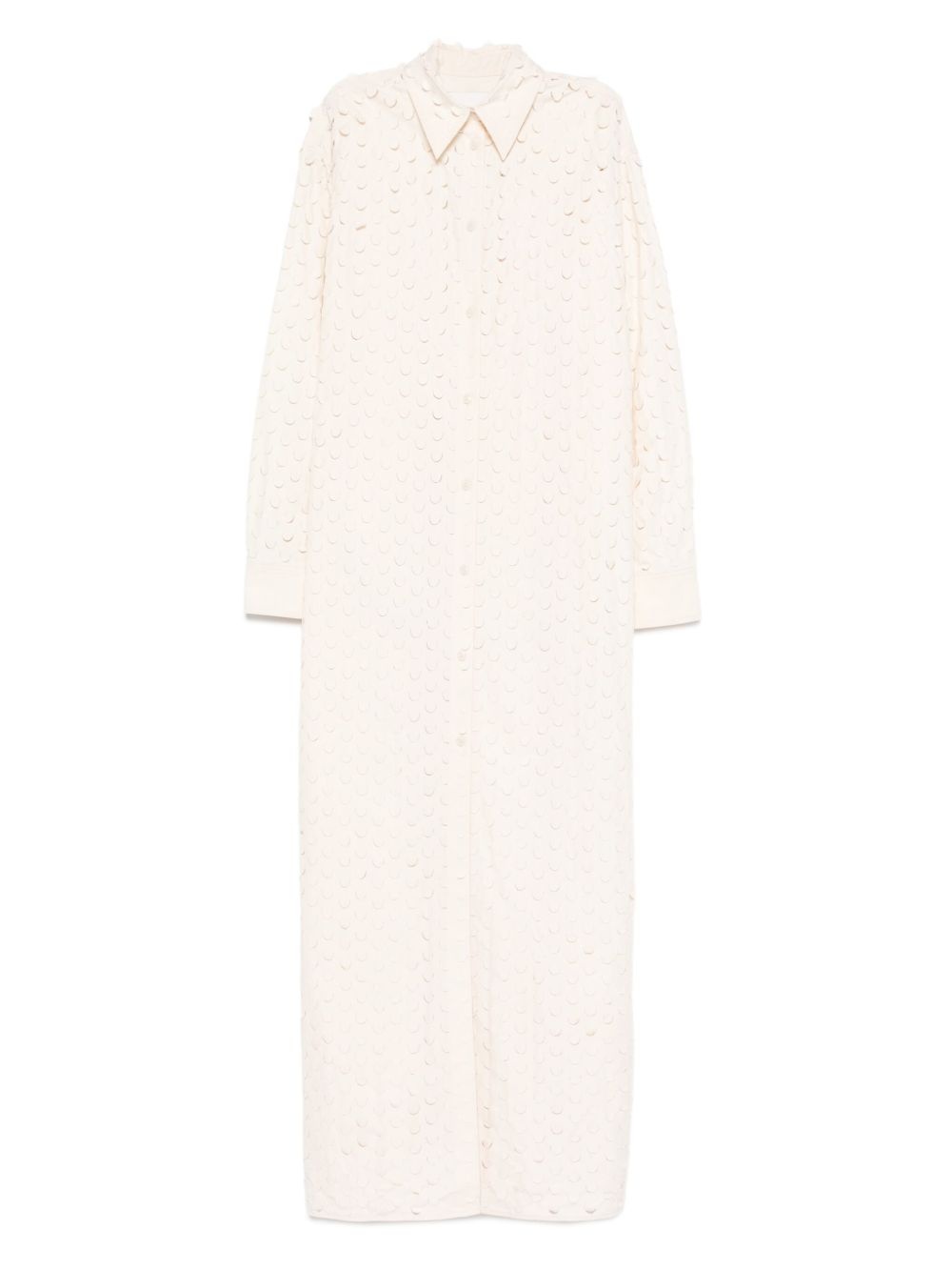 button-front perforated dress - 1
