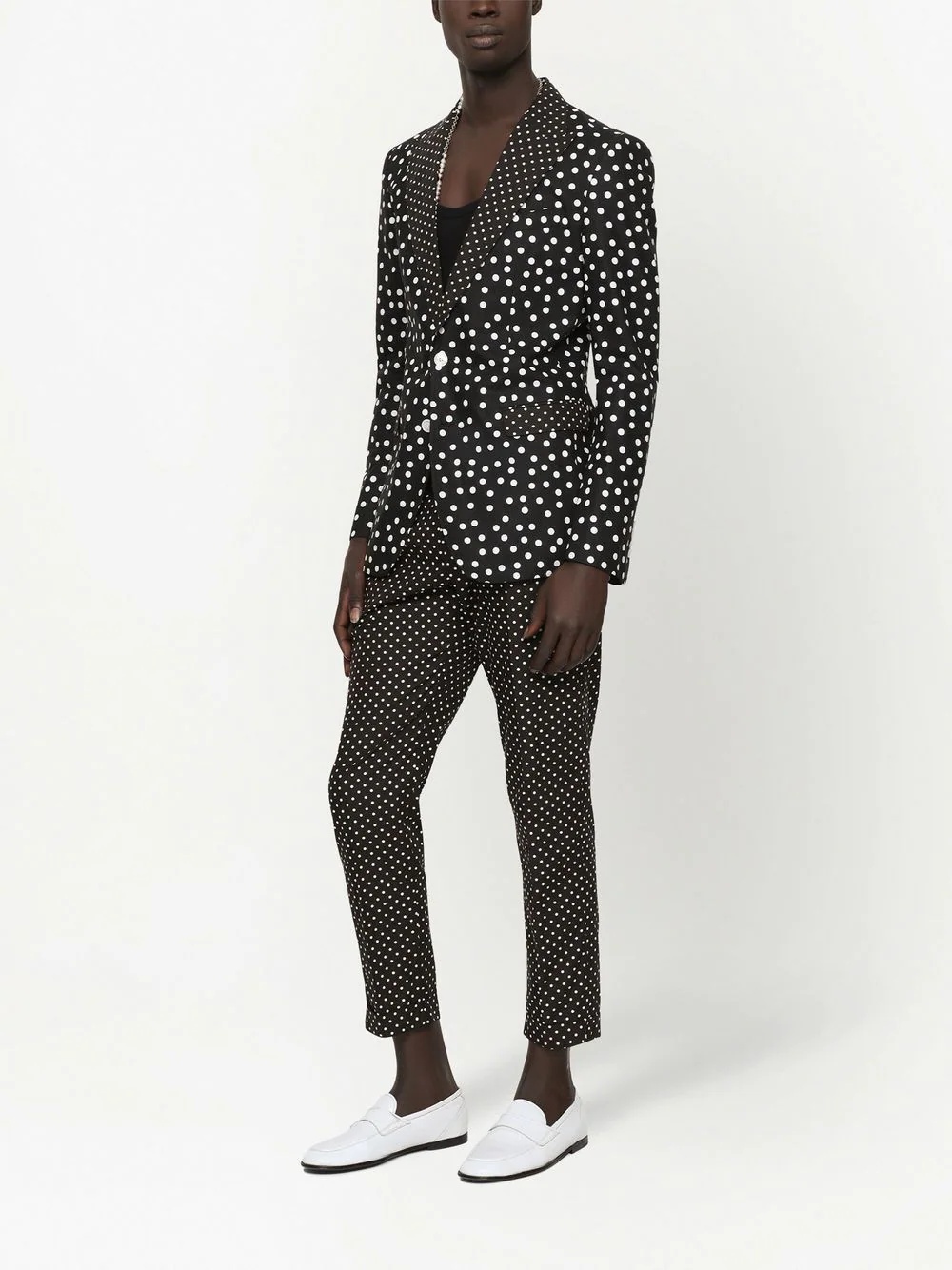 polka-dot print blazer - 3