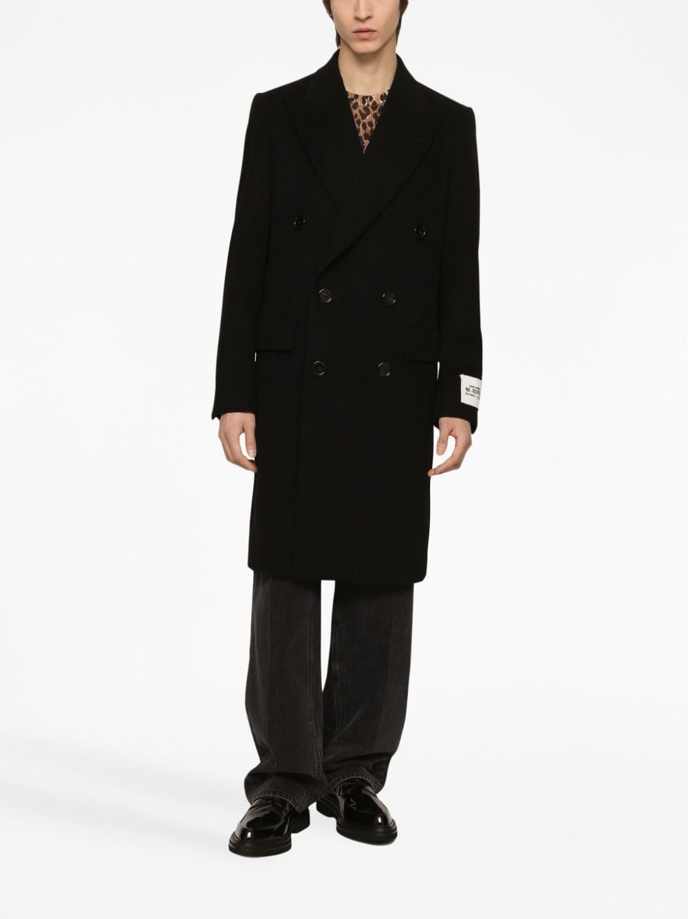 double-breasted wool coat - 3