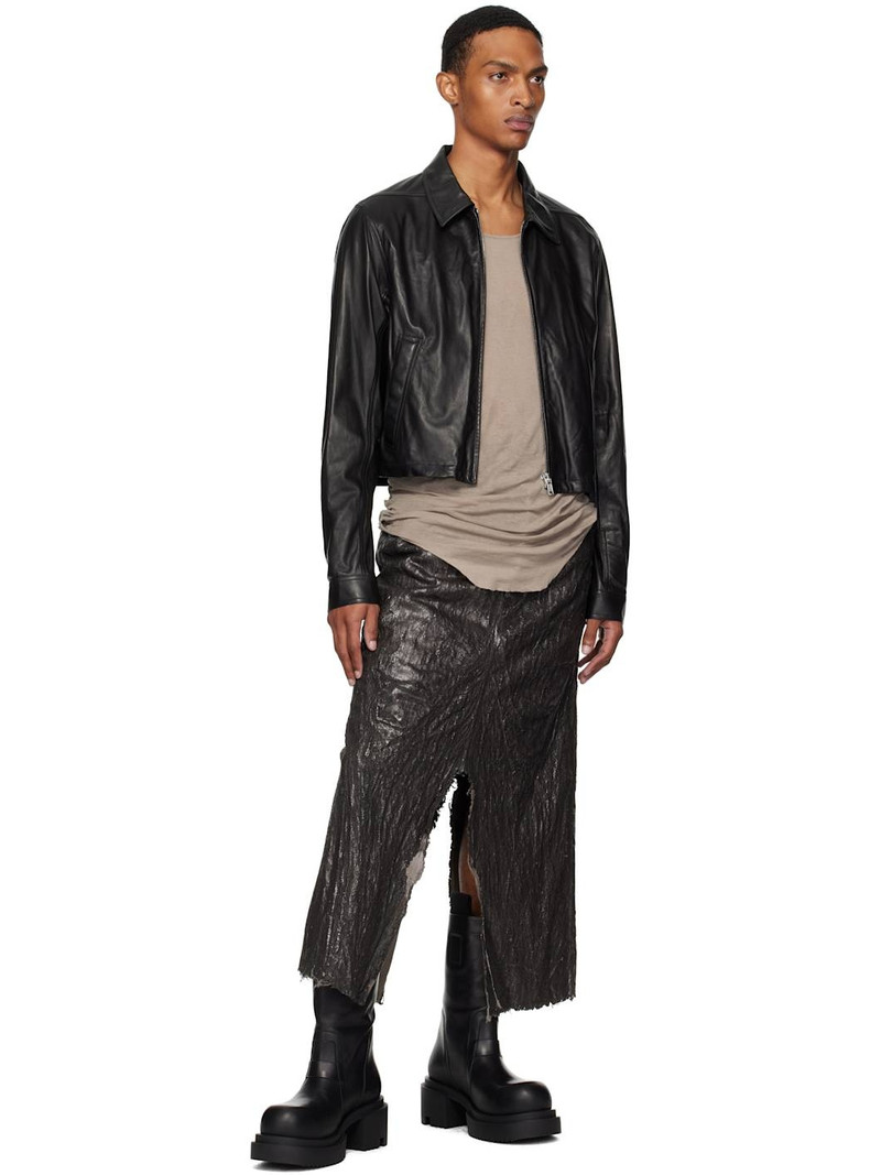 Rick Owens Bronze Concordians Long Slivered Denim Skirt outlook