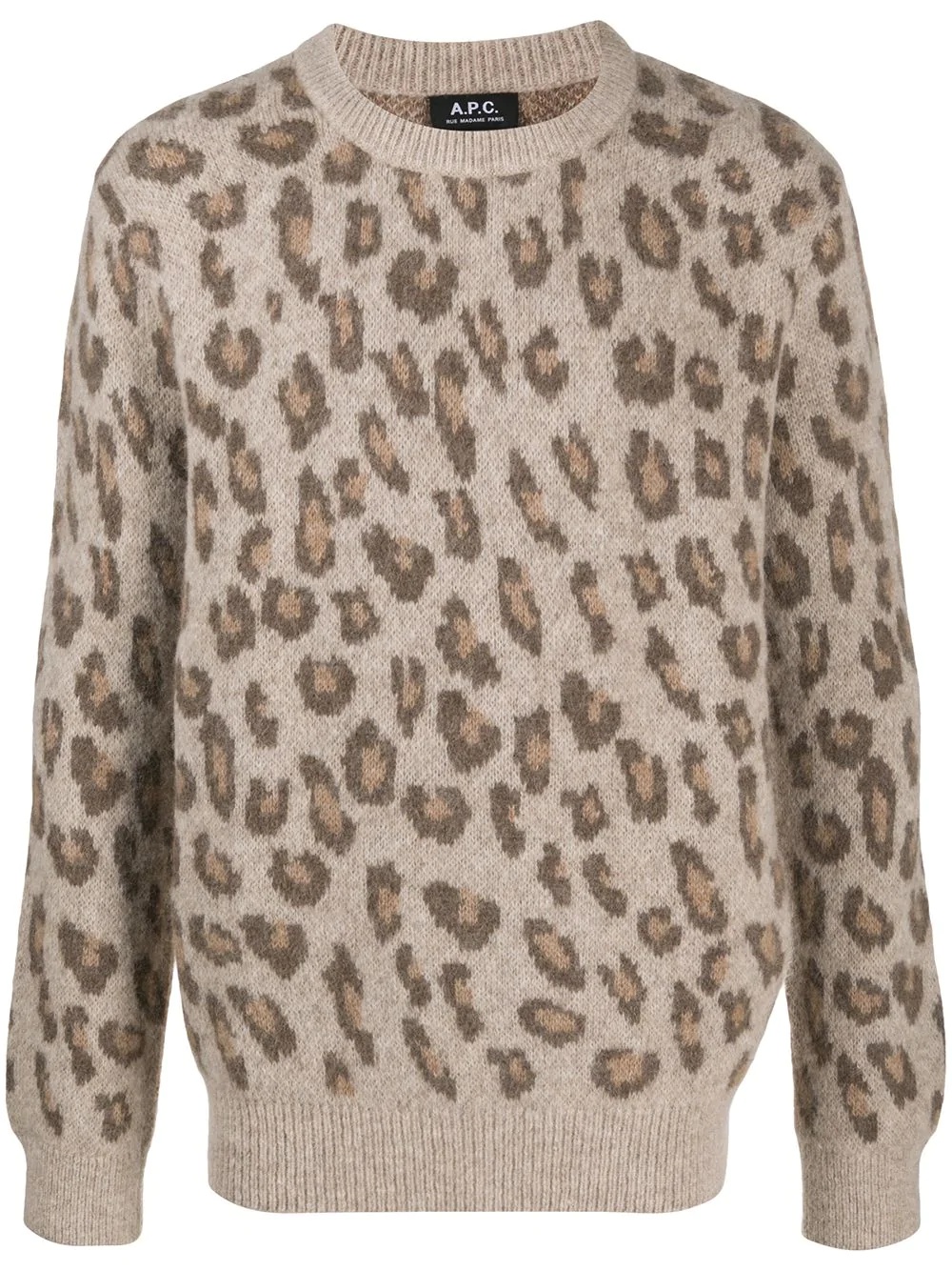 leopard print knit jumper - 1