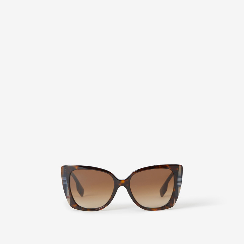 Check Oversized Cat-eye Frame Sunglasses - 1