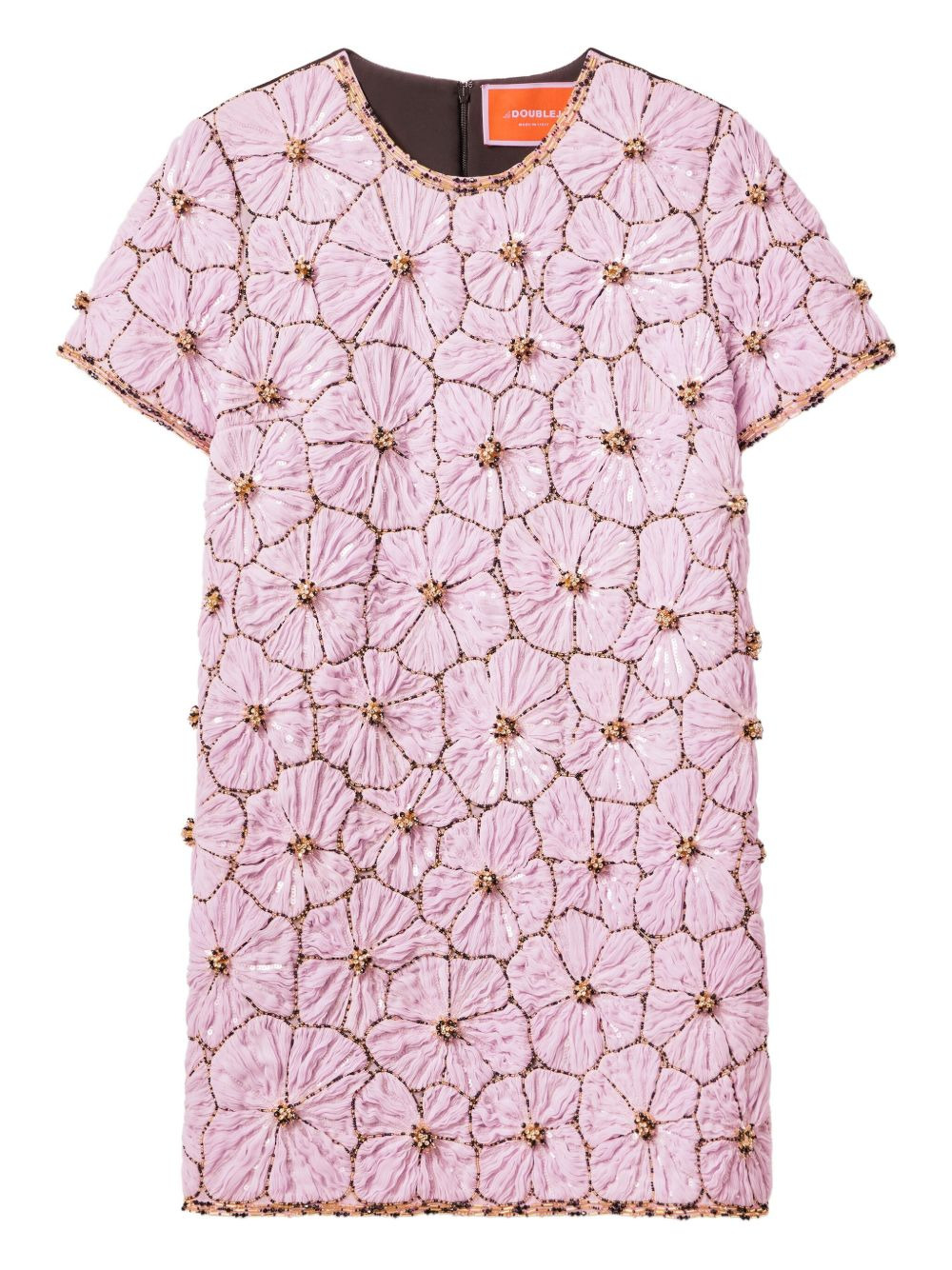 embroidered floral mini day dress - 1