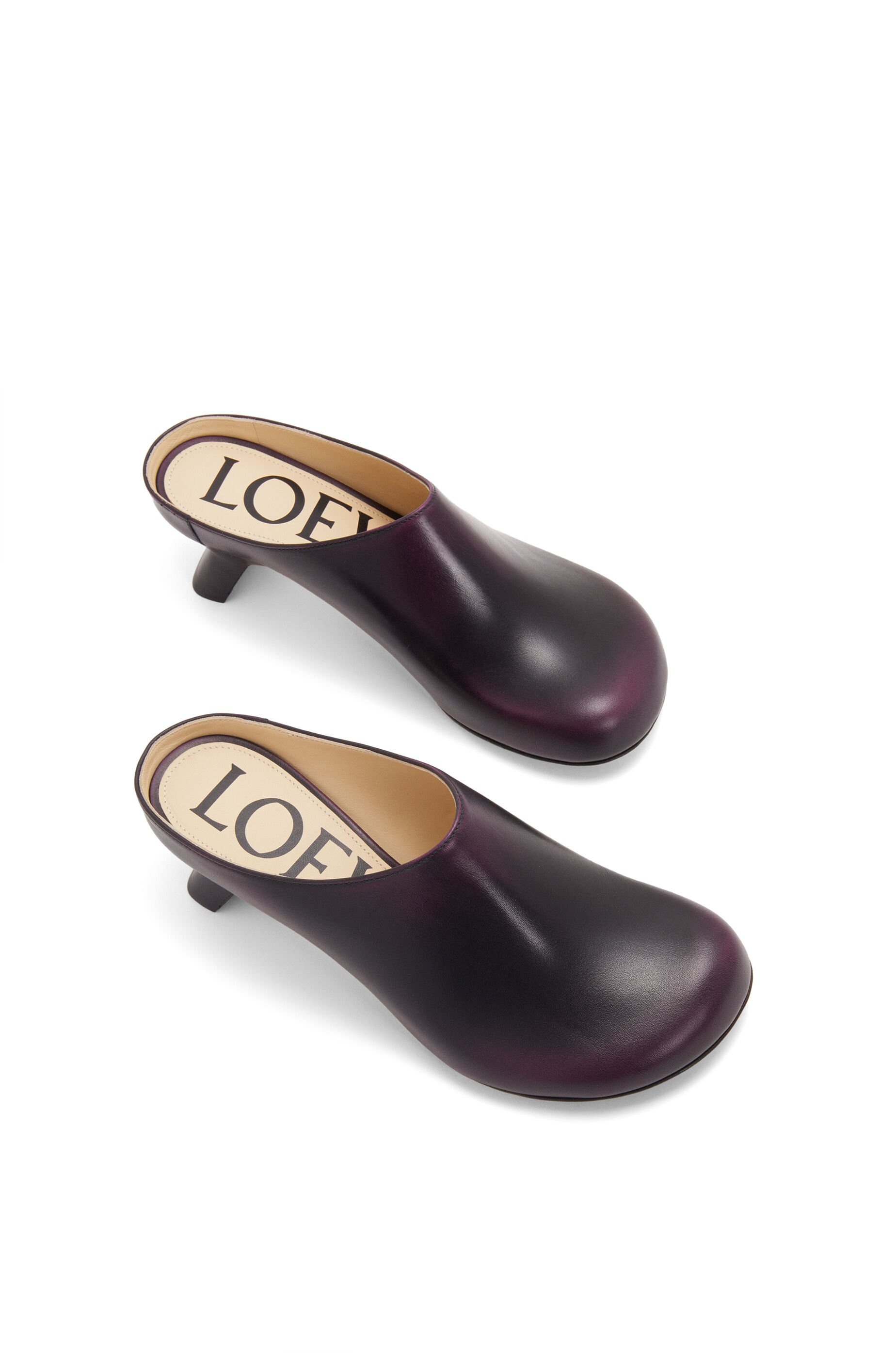 Kitten heel mule in bi-colour brushed-off calfskin - 3