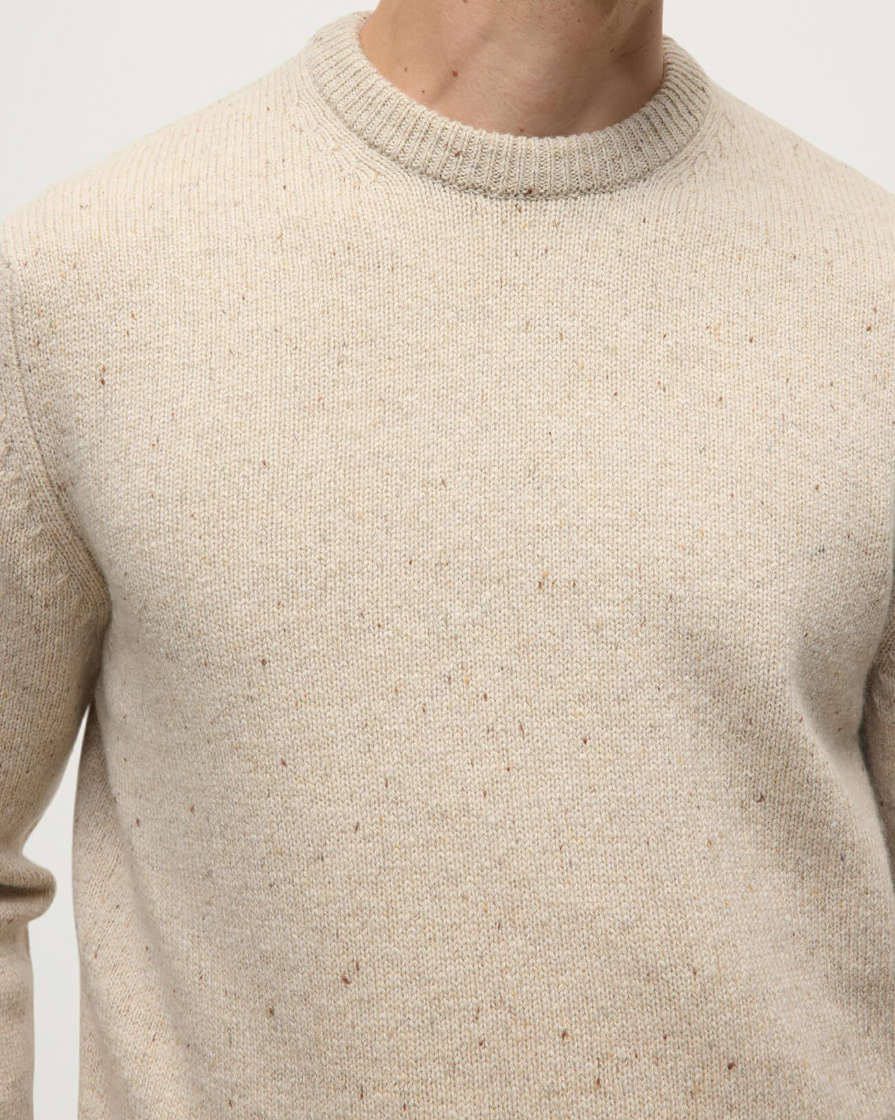Cream Donegal Cashmere Marl Jumper - 5
