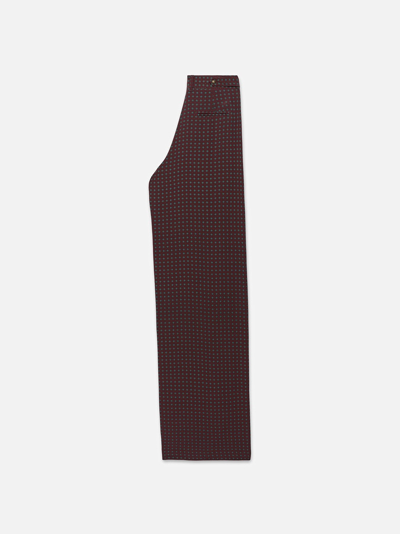 FRAME Ritz Women's Pleated Trouser in Bordeaux Multi outlook