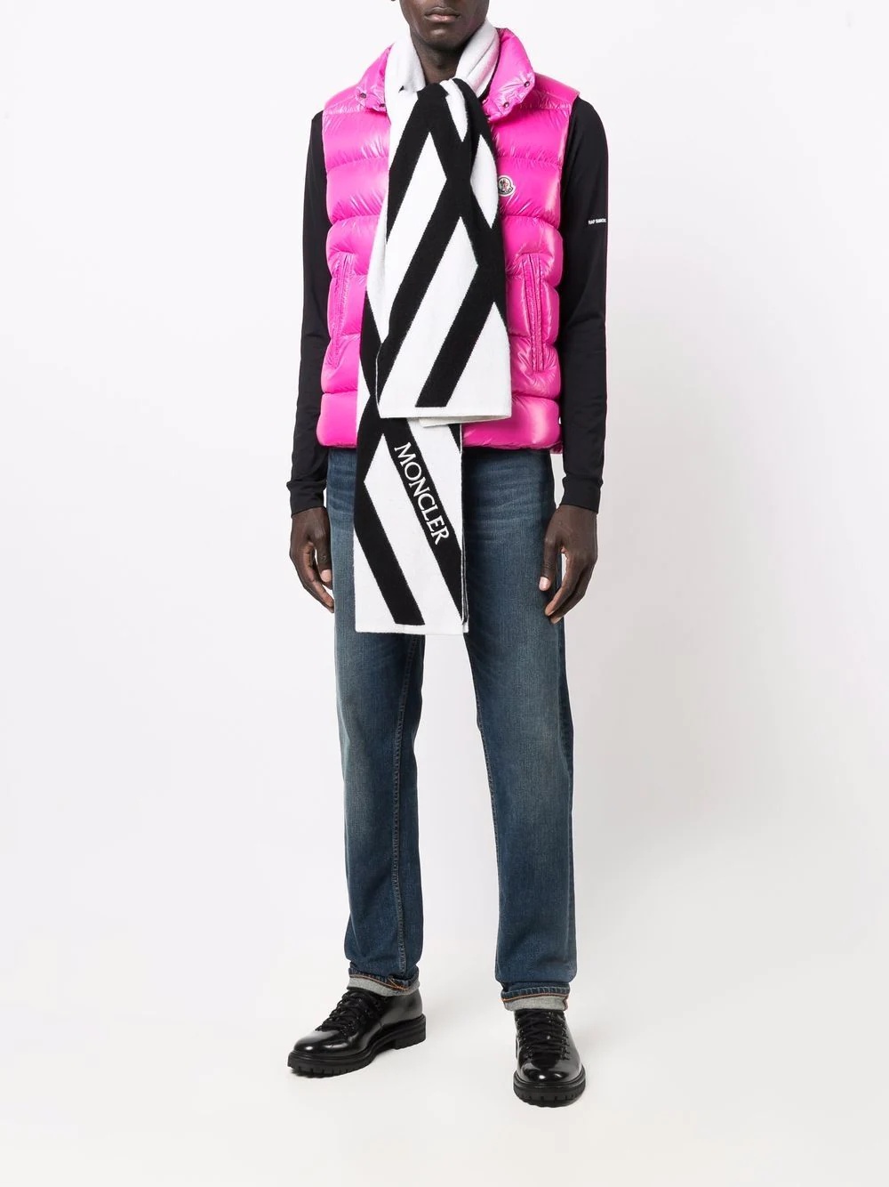 logo-striped scarf - 2