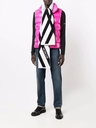 Moncler logo-striped scarf outlook