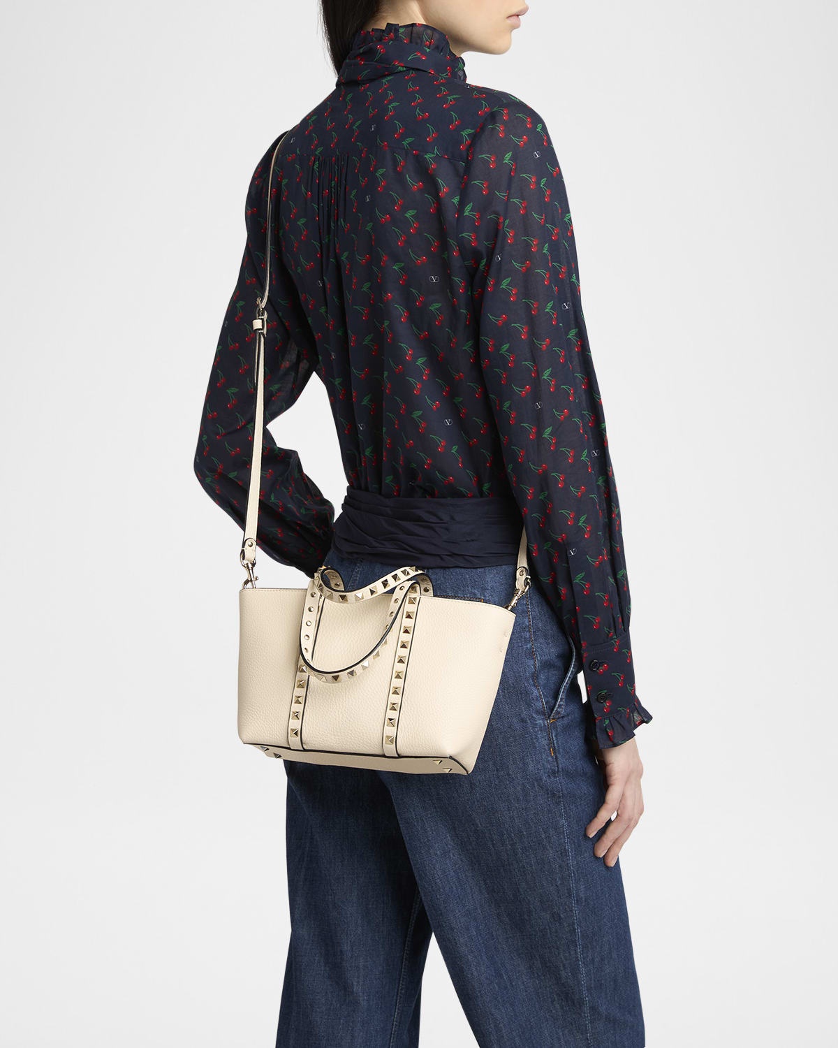 Mini Rockstud Leather Tote Bag - 2