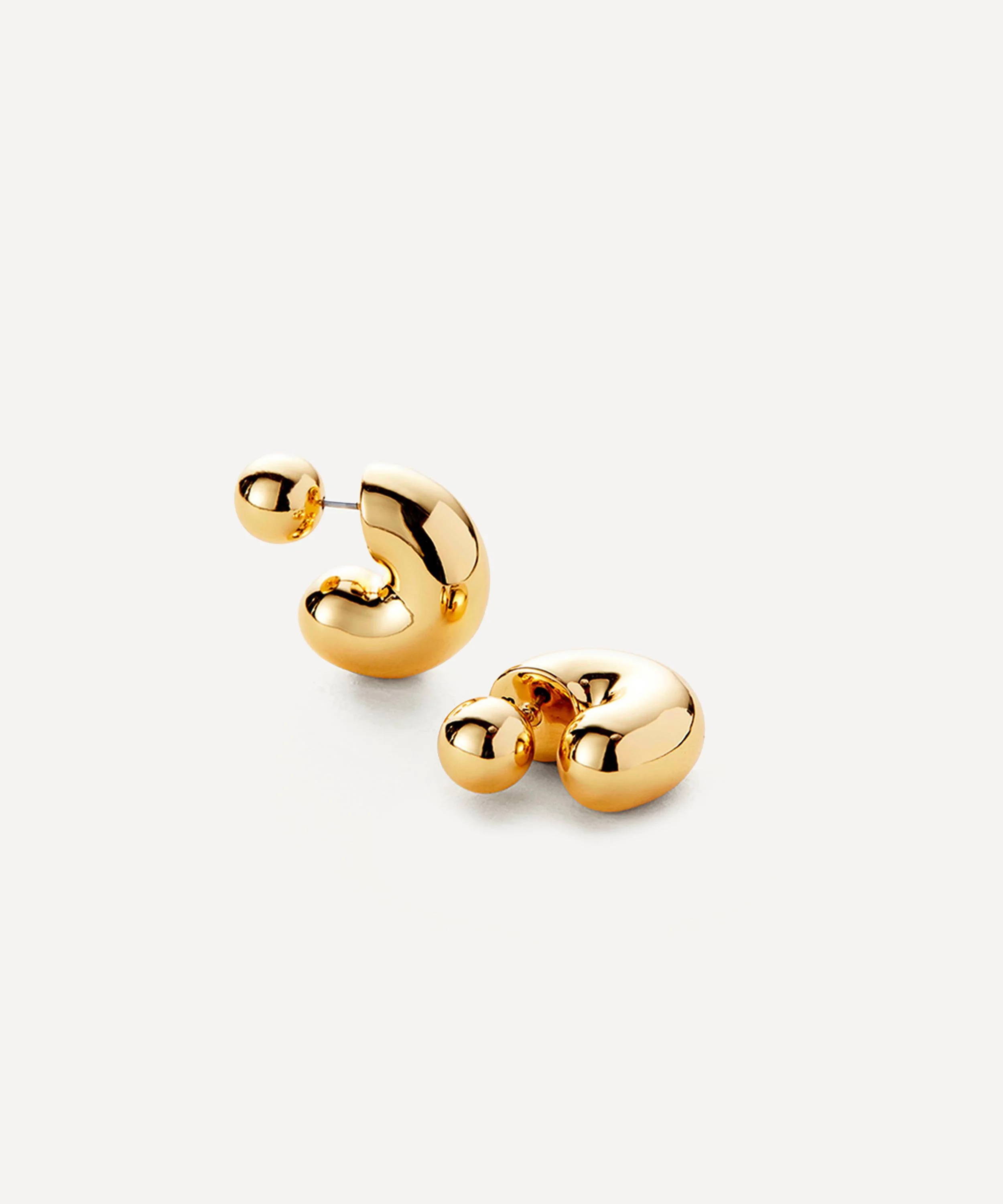 14ct Gold-Plated Medium Tome Hoop Earrings - 1