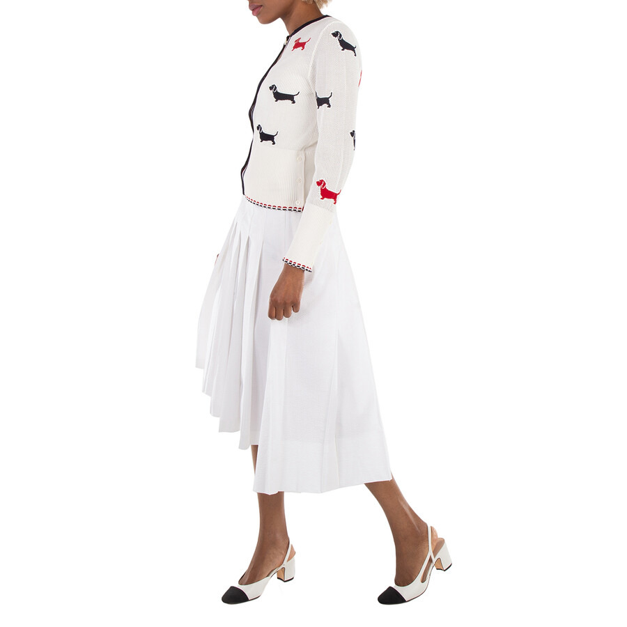 Thom Browne Ladies Cotton Pointelle Hector Cardigan - 4