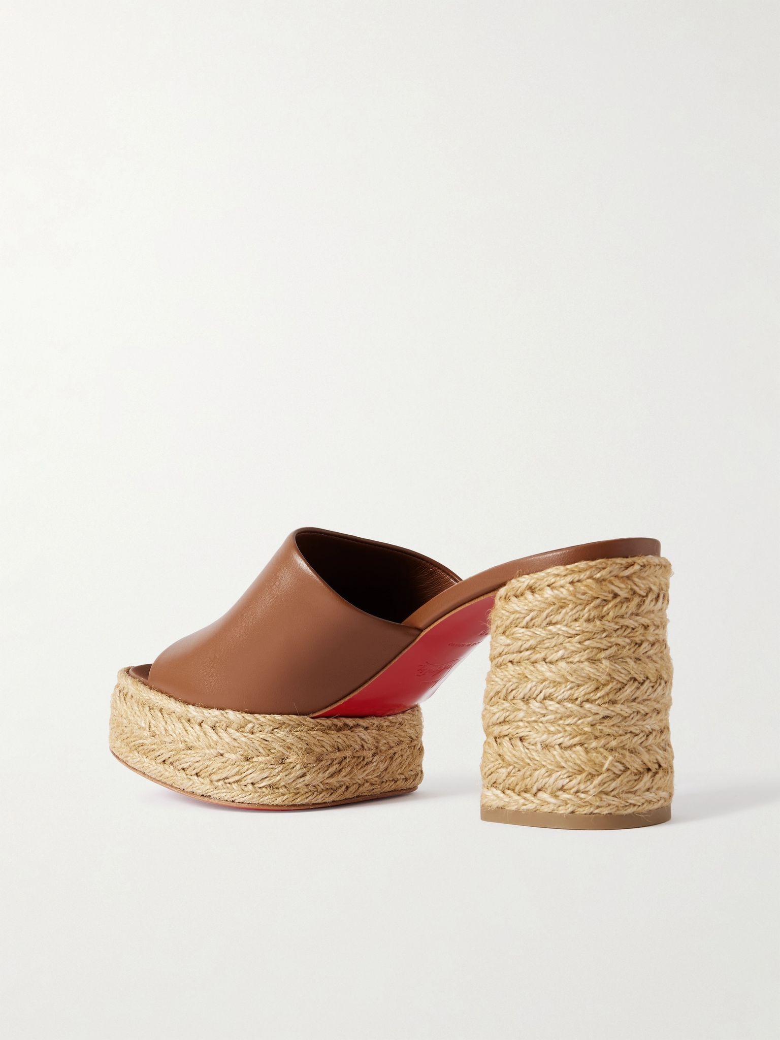 Calakala 85 leather espadrille platform mules Dark brown - 3