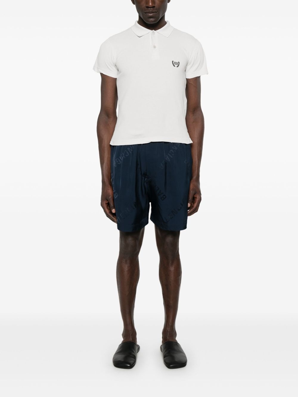 logo-embroidered polo shirt - 3