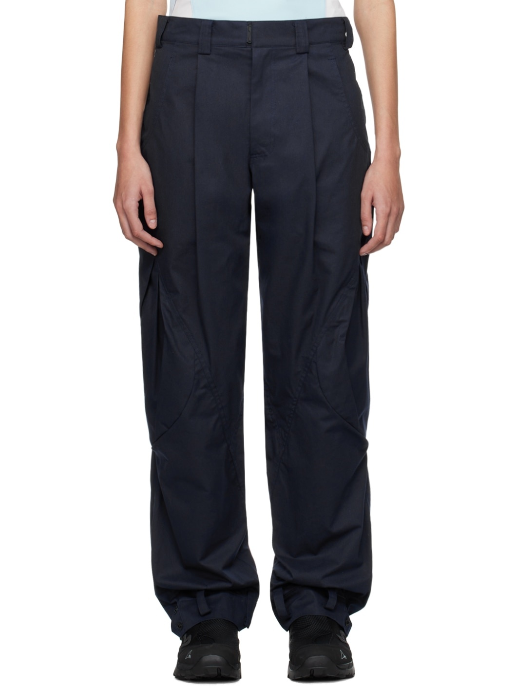 Navy Flap Pocket Trousers - 1