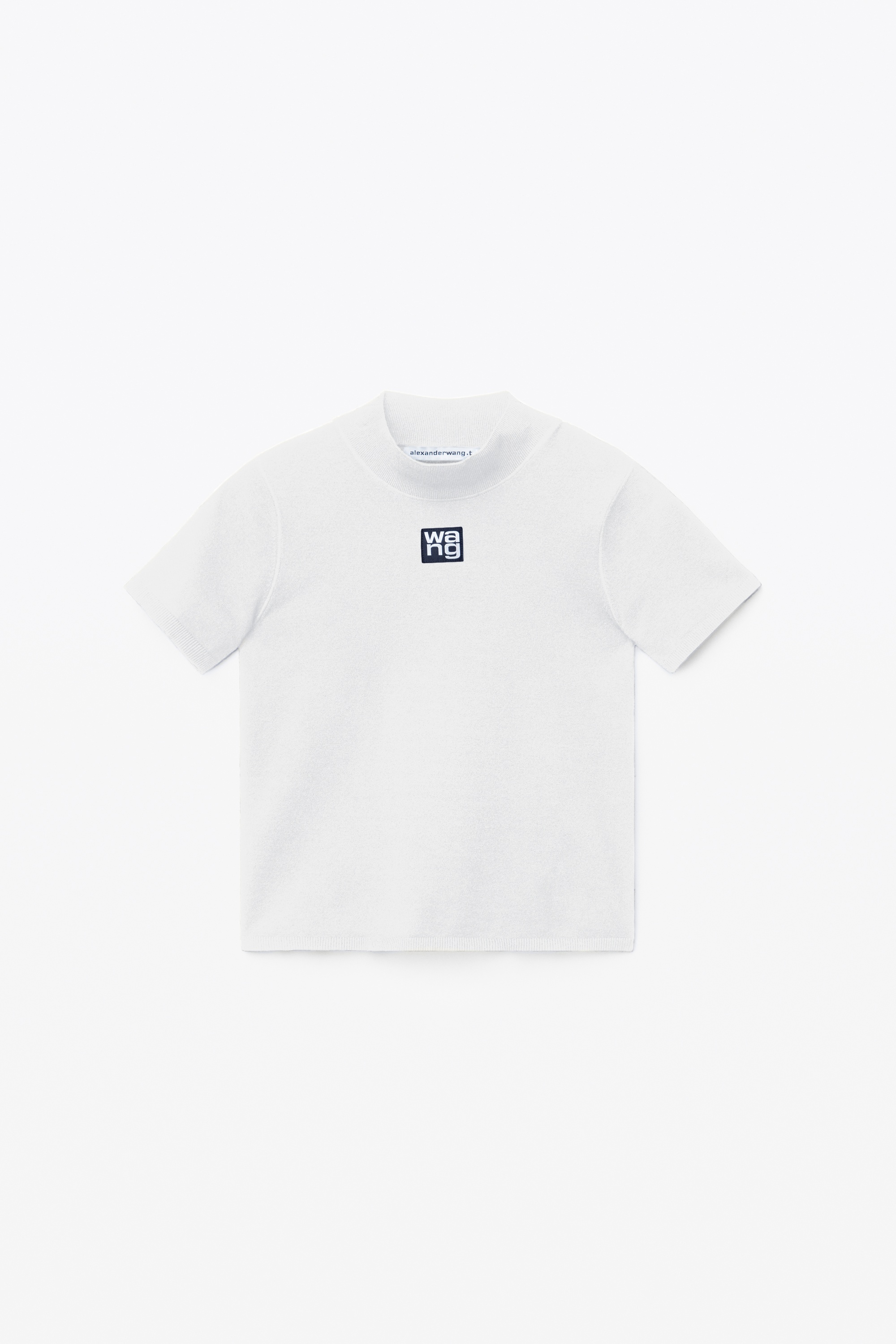 Alexander Wang LOGO PATCH MOCK NECK TOP IN BODYCON KNIT