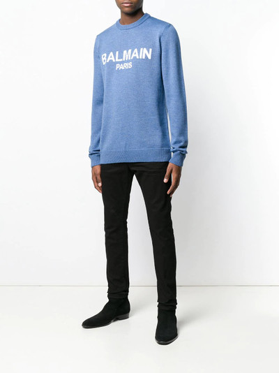 Balmain contrast logo jumper outlook