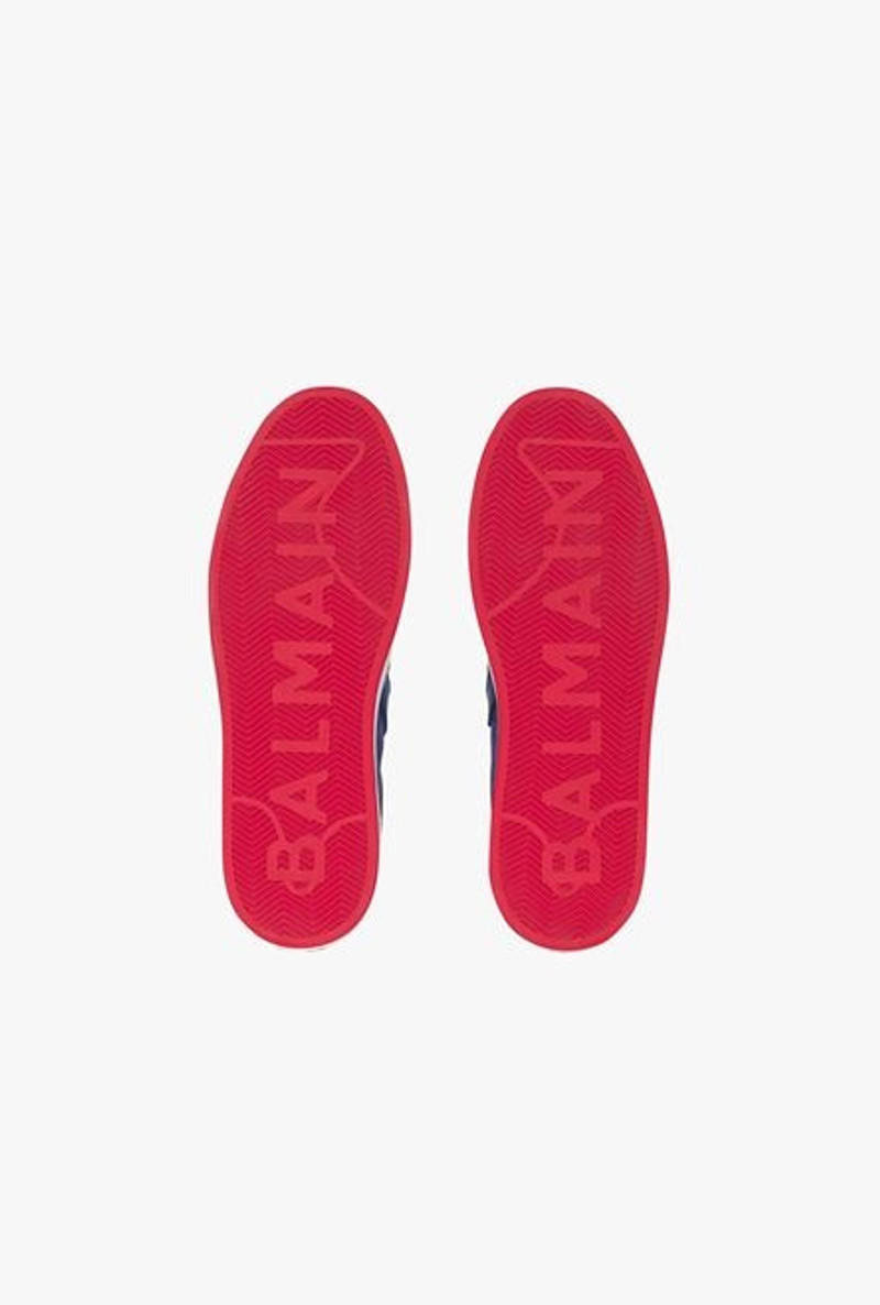 HIGH SUMMER CAPSULE - Blue and white calfskin and suede B-Skate sneakers 5