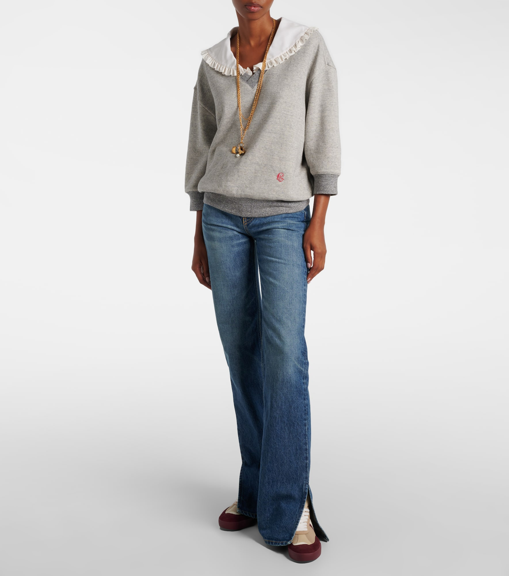 Chloé Kick suede-trimmed sneakers - 3