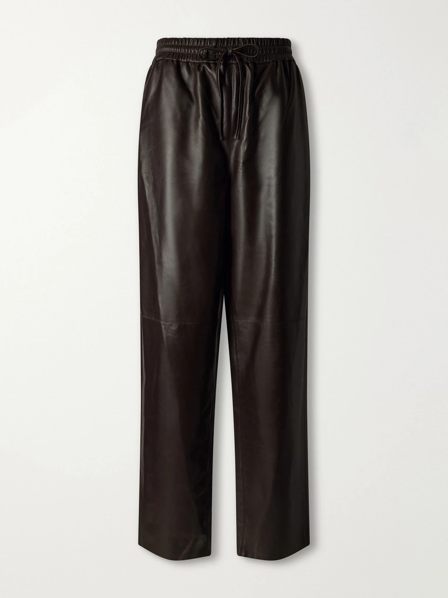 Nat paneled leather straight-leg pants Brown - 1