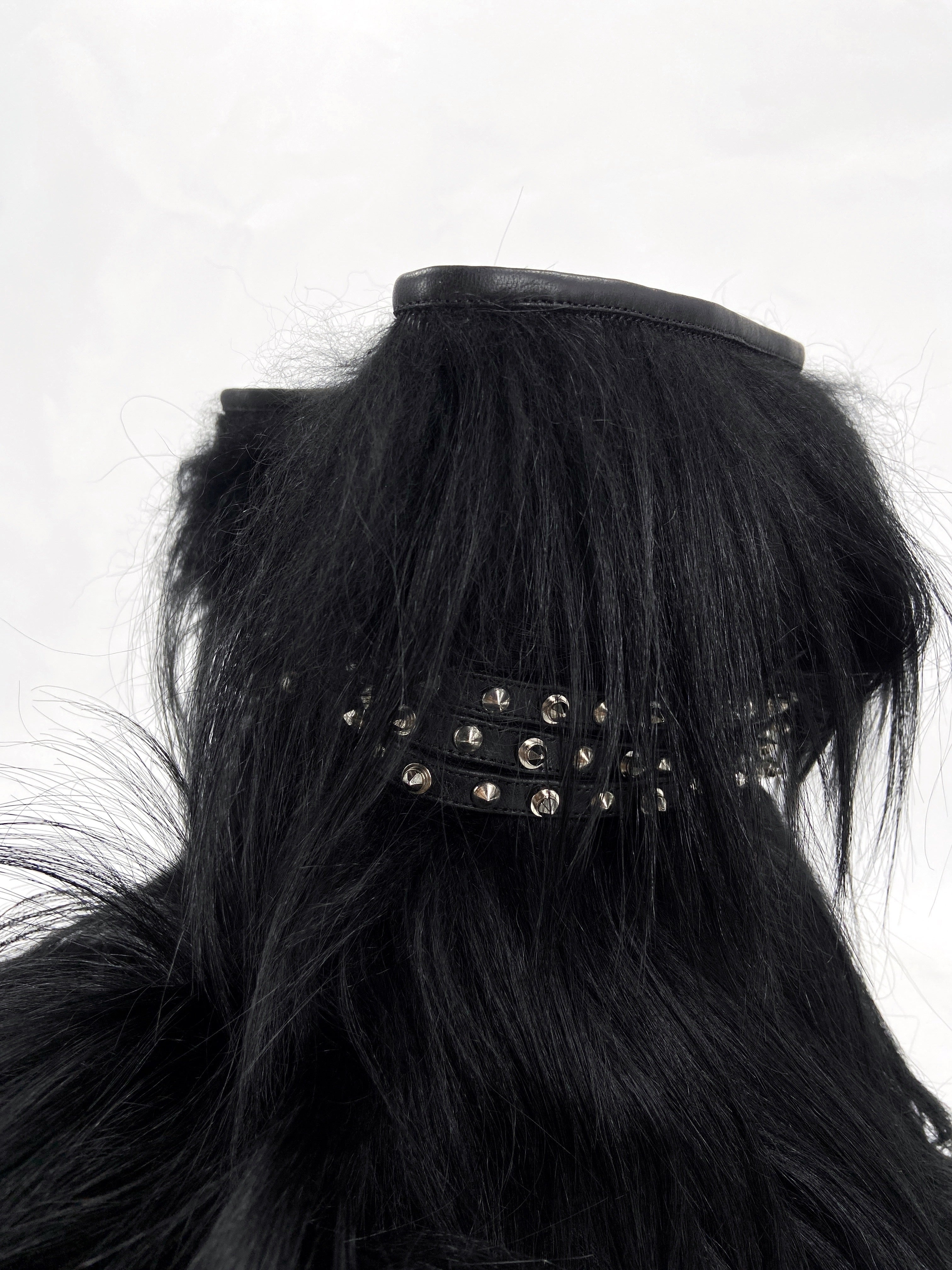 BWNT Saint Laurent Patti Studded Goat Hair Shearling Leather Ankle Boots 36 - 8