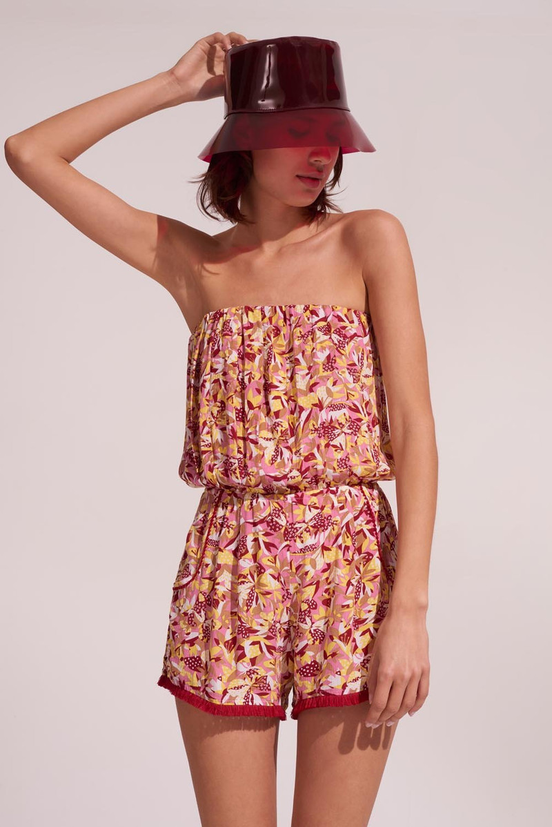 Poupette St Barth Short Jumpsuit Ambra - Yellow Orchidee outlook