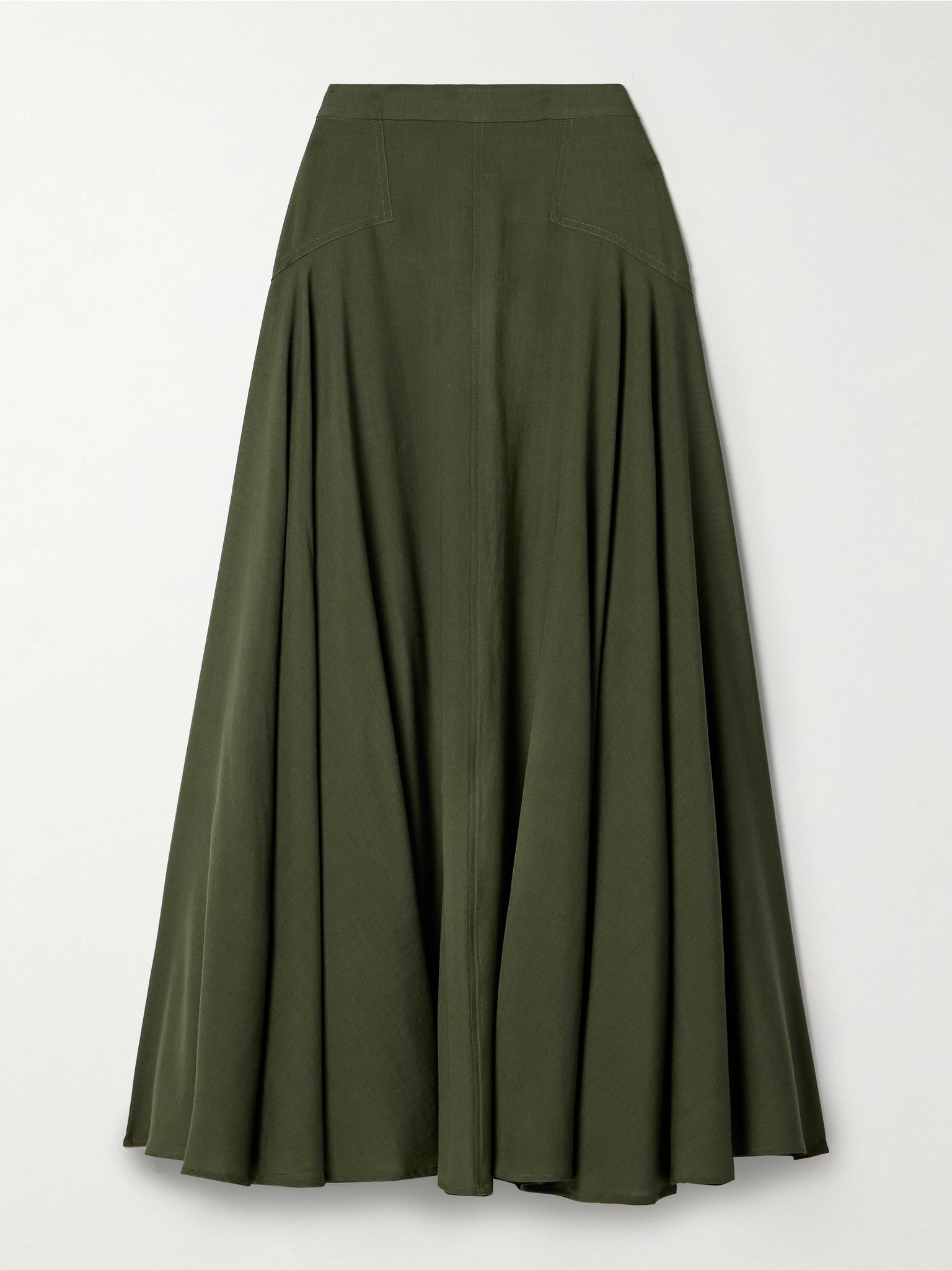 Wool-crepe maxi skirt Green - 1