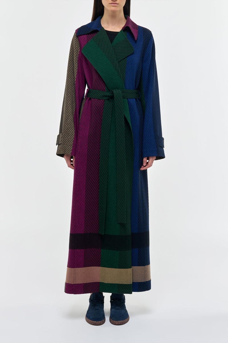 Lyra Trench Coat in Multi Cashmere 3